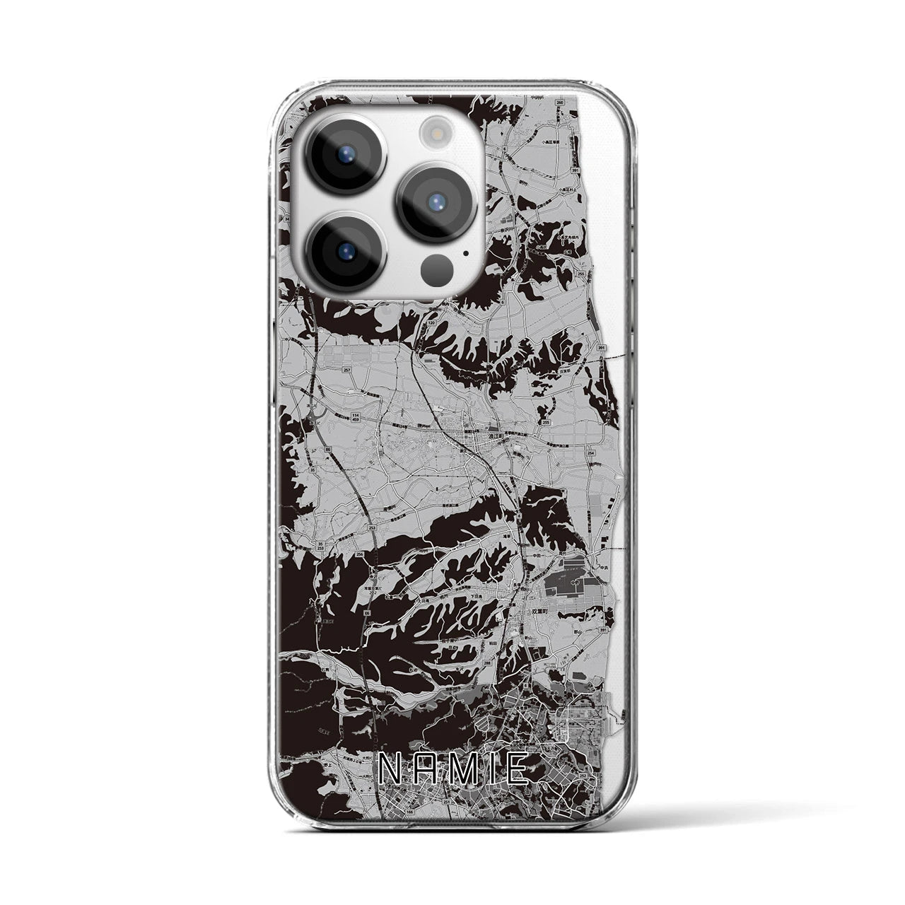 【浪江(福島県)】地図柄iPhoneケース(クリアタイプ)