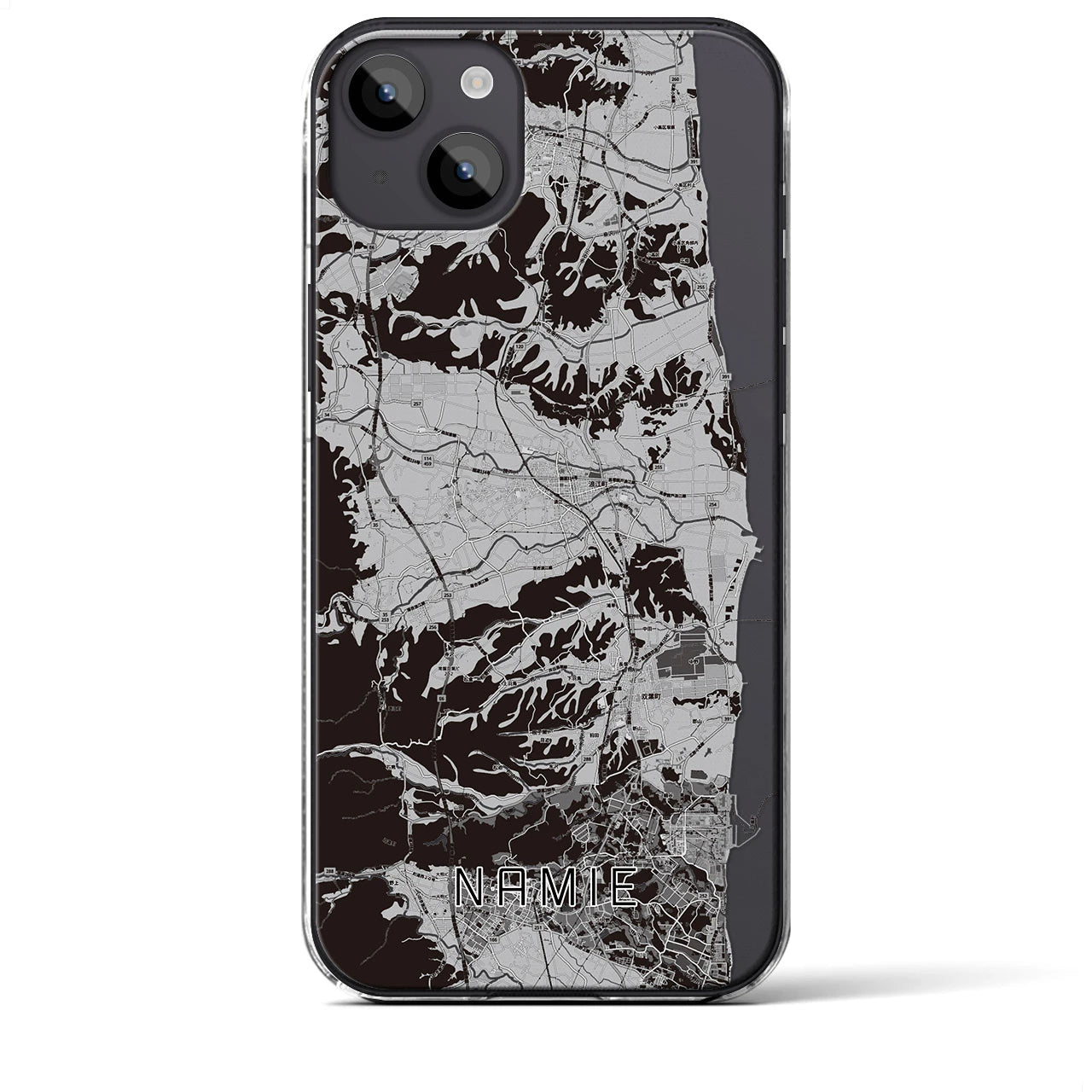 【浪江(福島県)】地図柄iPhoneケース(クリアタイプ)