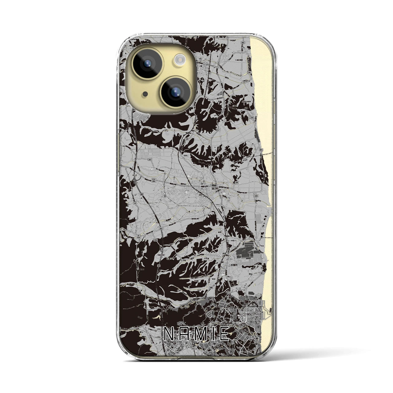 【浪江(福島県)】地図柄iPhoneケース(クリアタイプ)