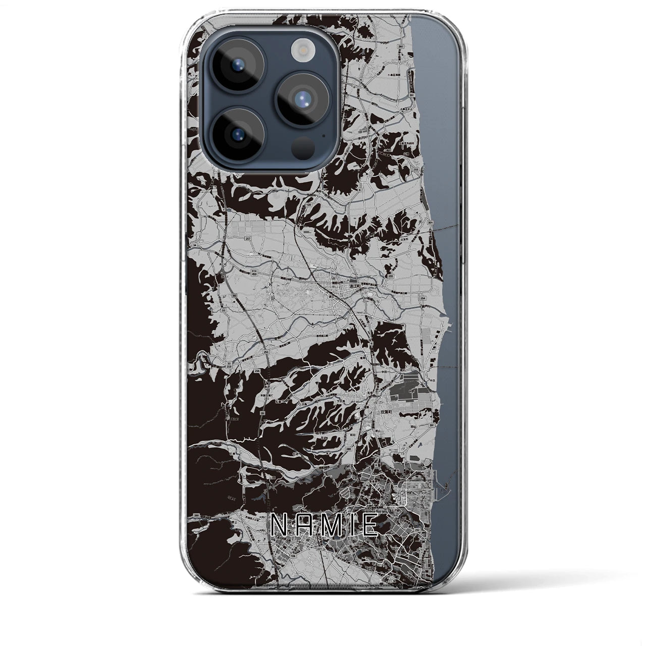 【浪江(福島県)】地図柄iPhoneケース(クリアタイプ)