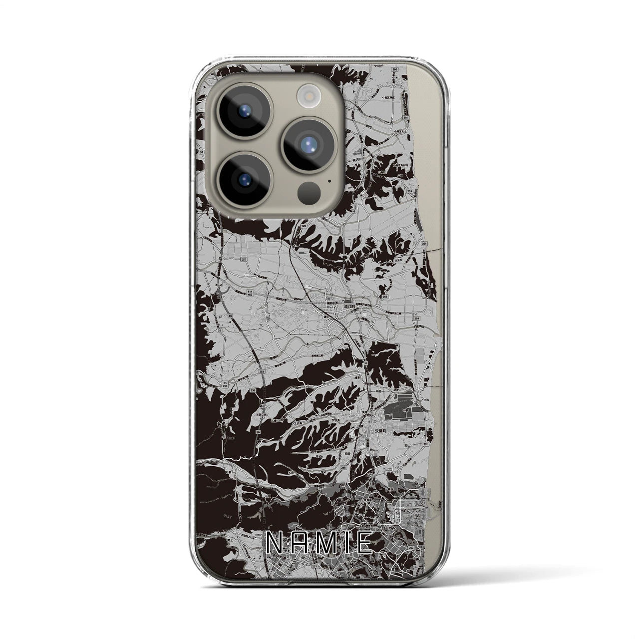 【浪江(福島県)】地図柄iPhoneケース(クリアタイプ)