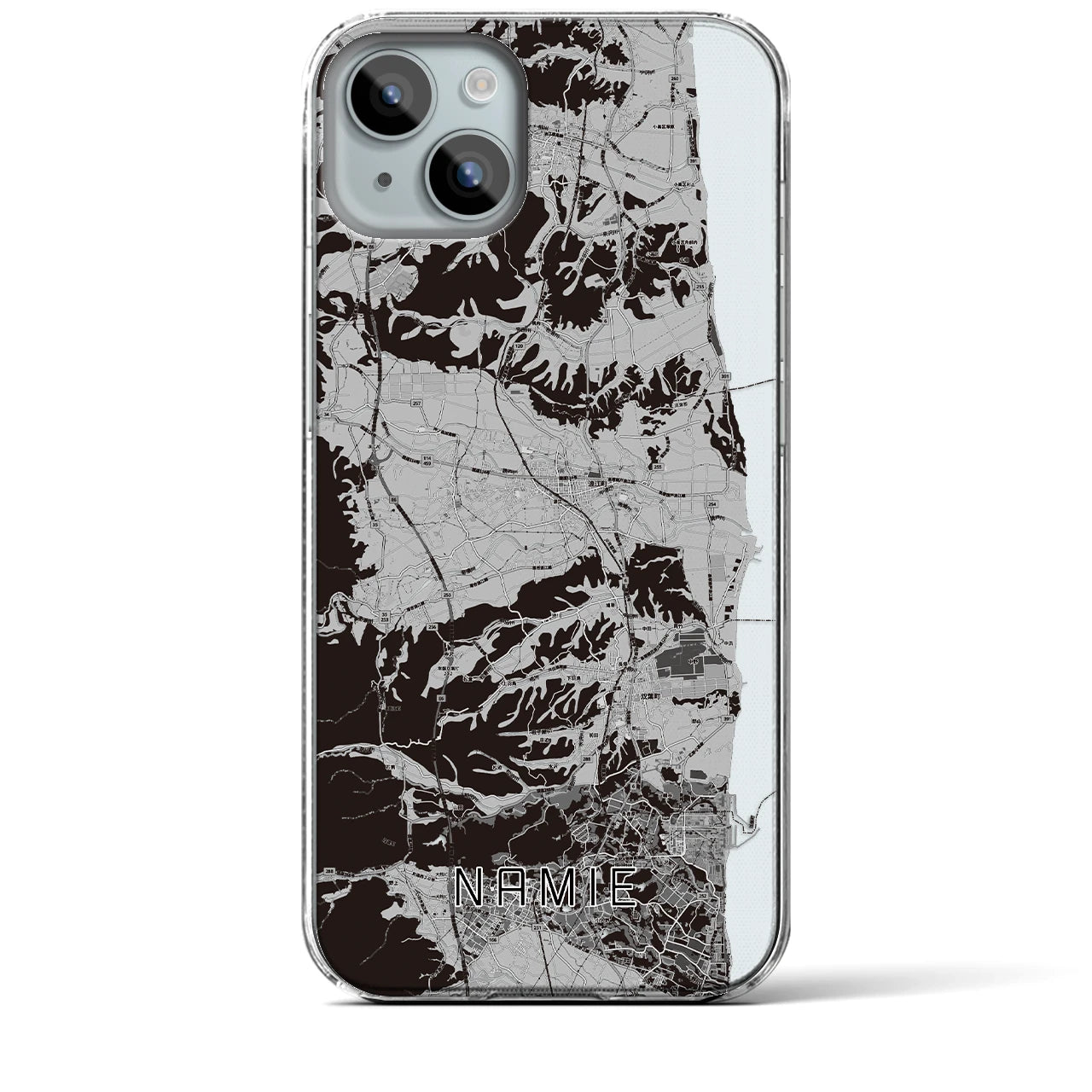 【浪江(福島県)】地図柄iPhoneケース(クリアタイプ)