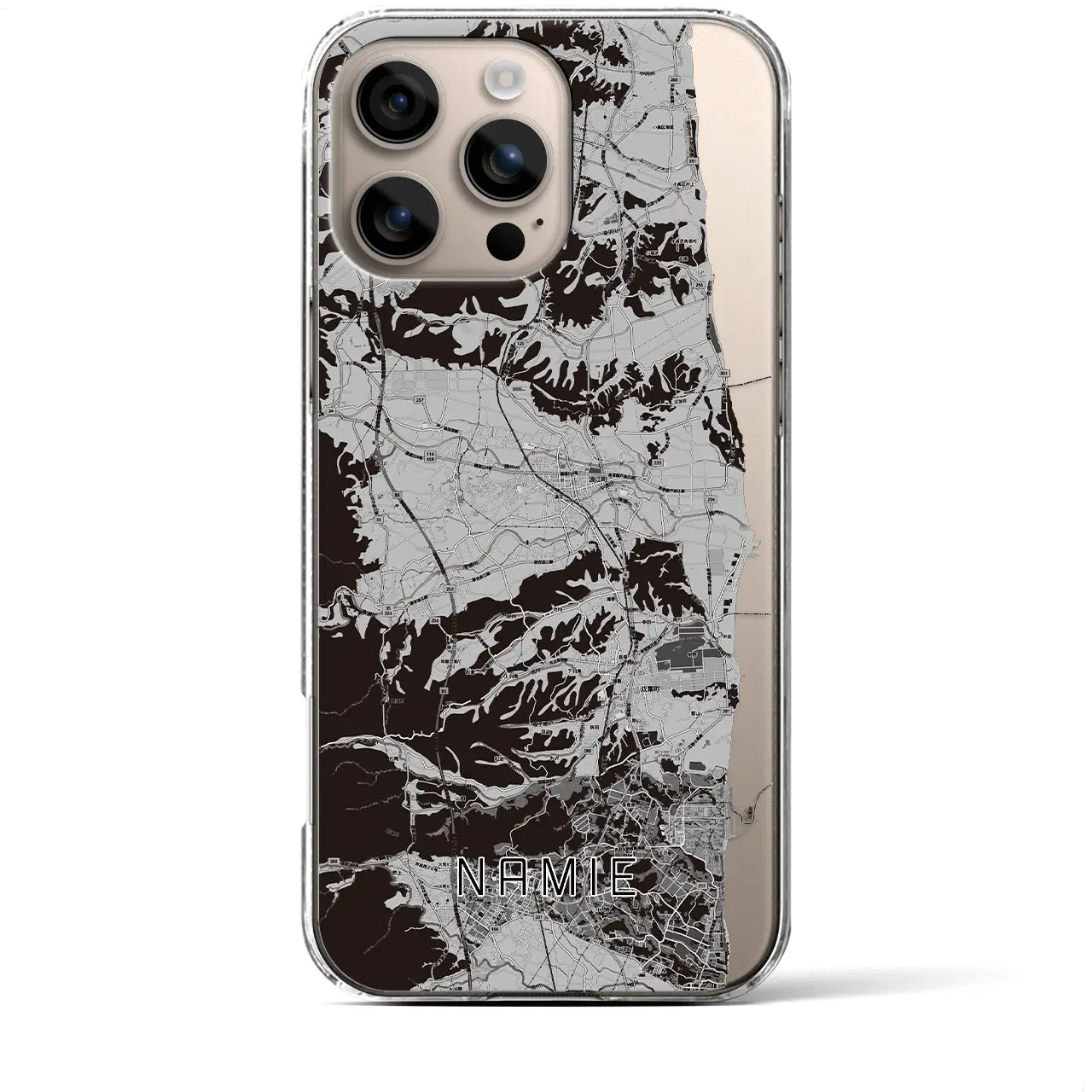 【浪江(福島県)】地図柄iPhoneケース(クリアタイプ)