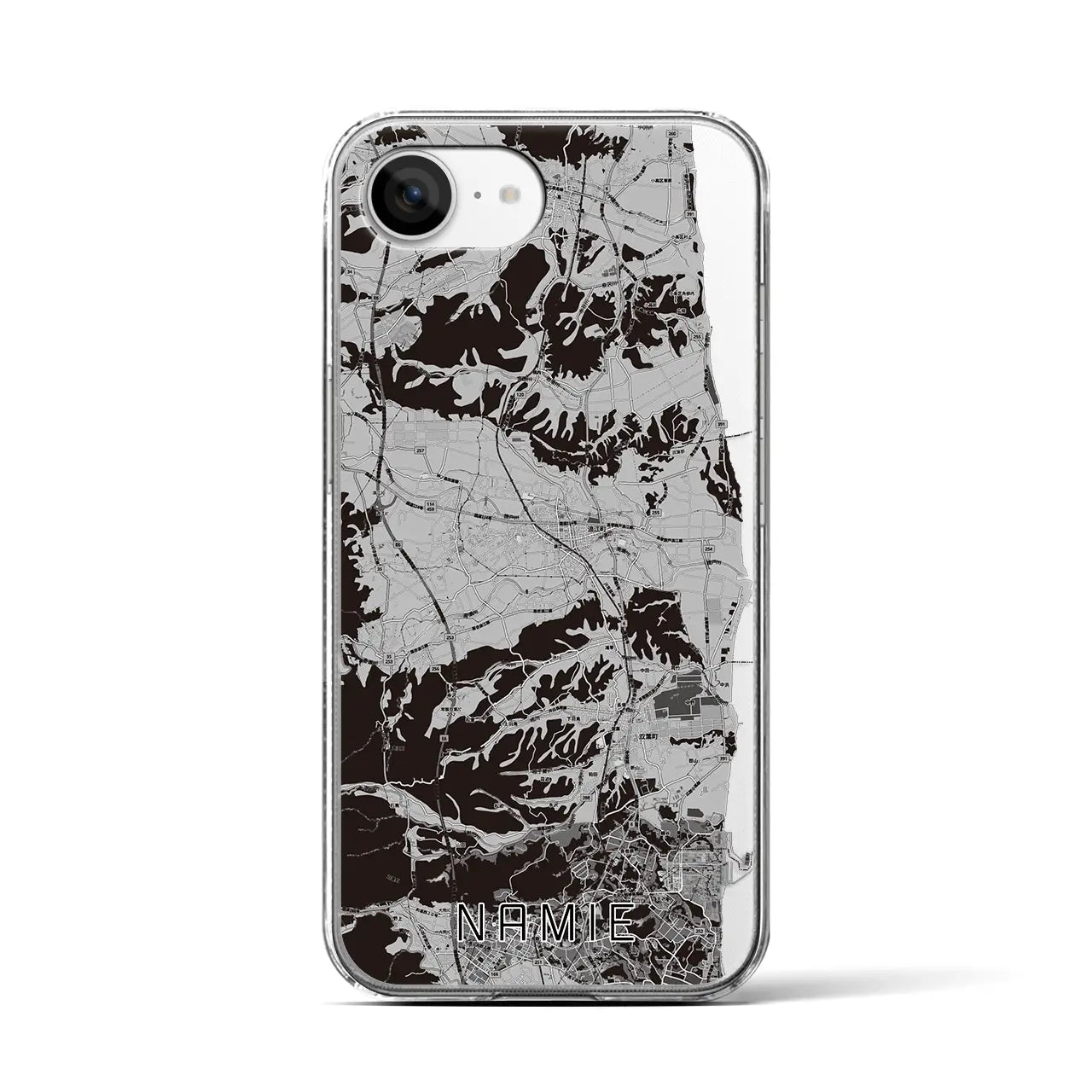 【浪江(福島県)】地図柄iPhoneケース(クリアタイプ)