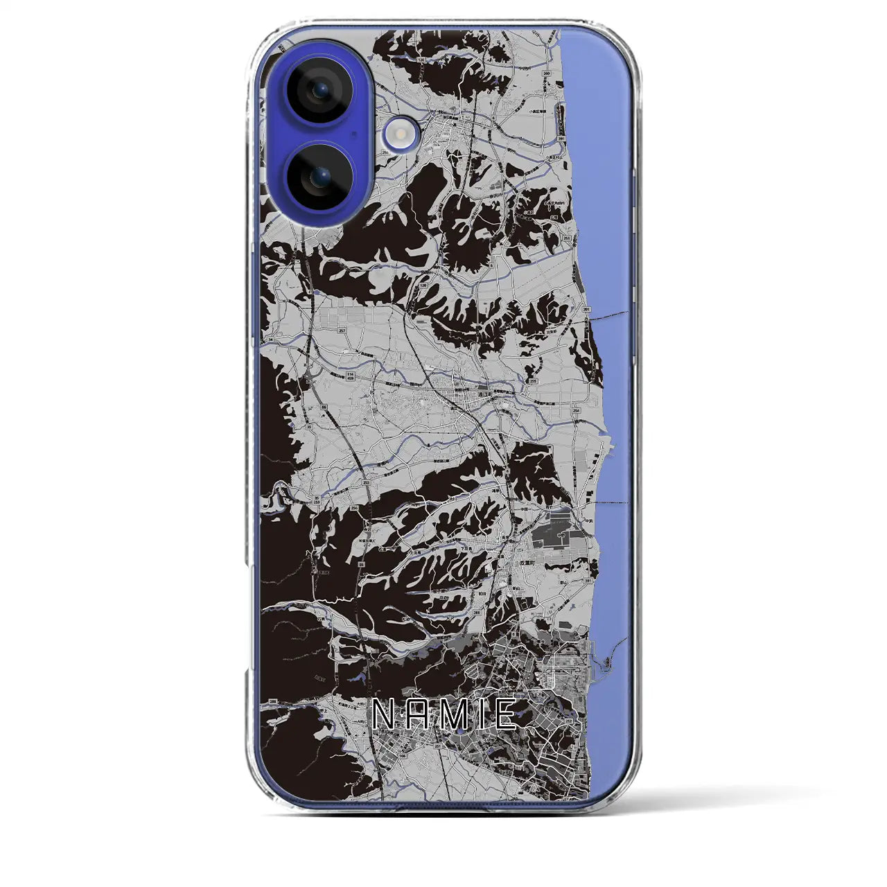 【浪江(福島県)】地図柄iPhoneケース(クリアタイプ)