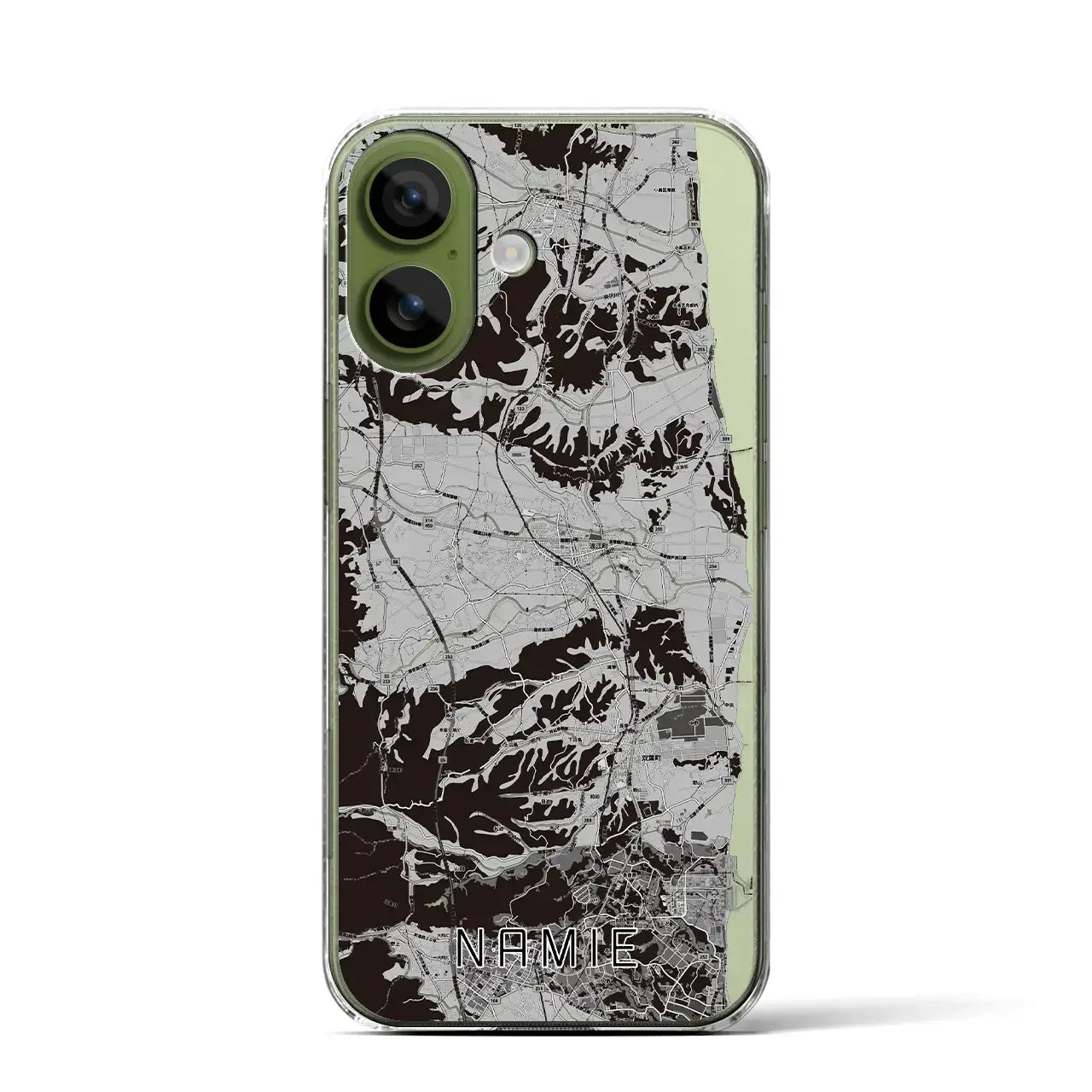 【浪江(福島県)】地図柄iPhoneケース(クリアタイプ)