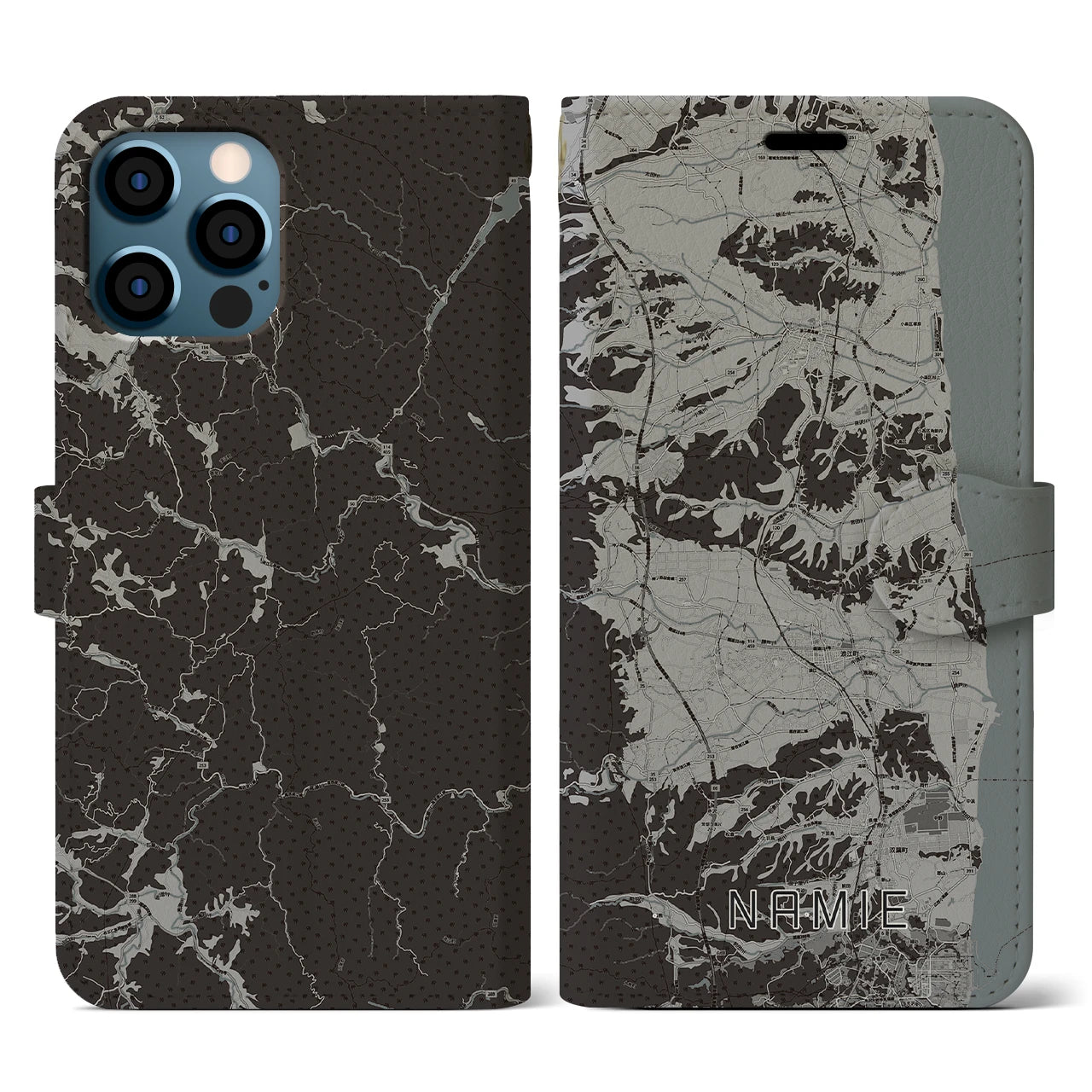 【浪江(福島県)】地図柄iPhoneケース(手帳タイプ)