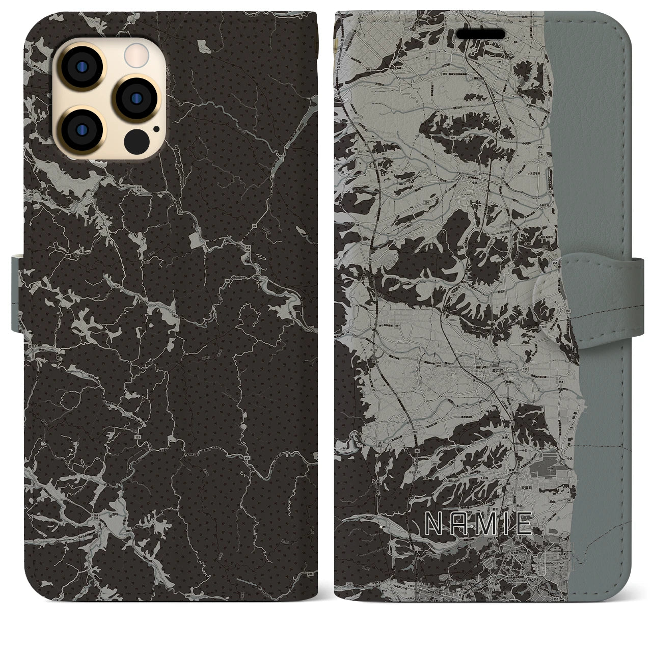 【浪江(福島県)】地図柄iPhoneケース(手帳タイプ)