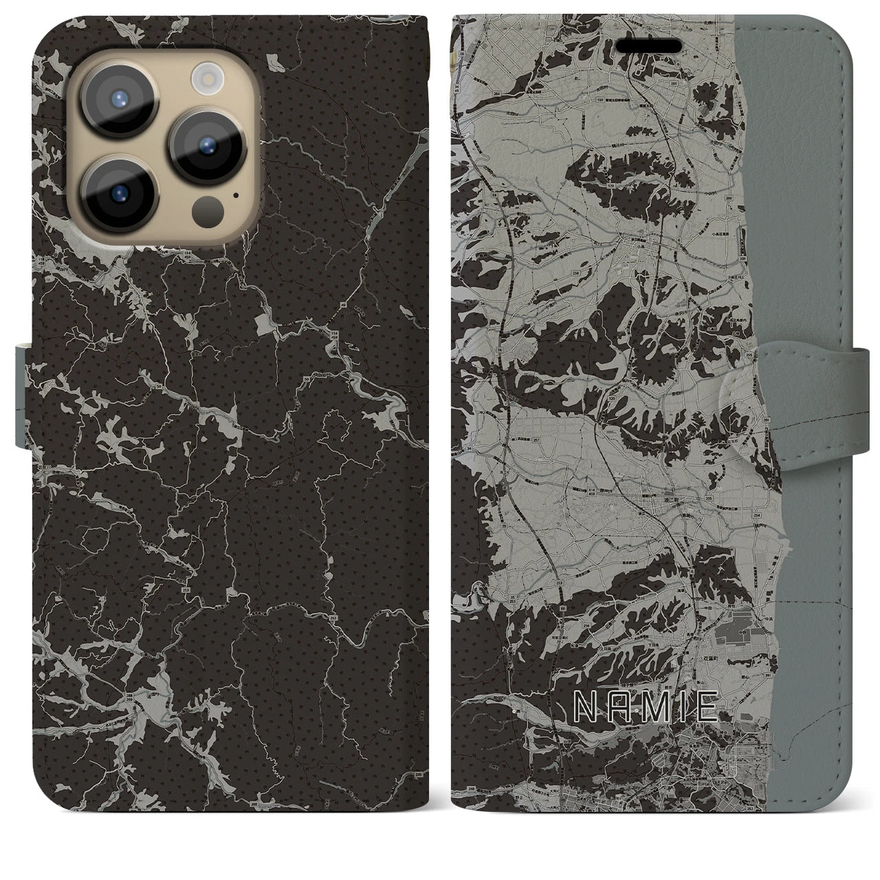 【浪江(福島県)】地図柄iPhoneケース(手帳タイプ)