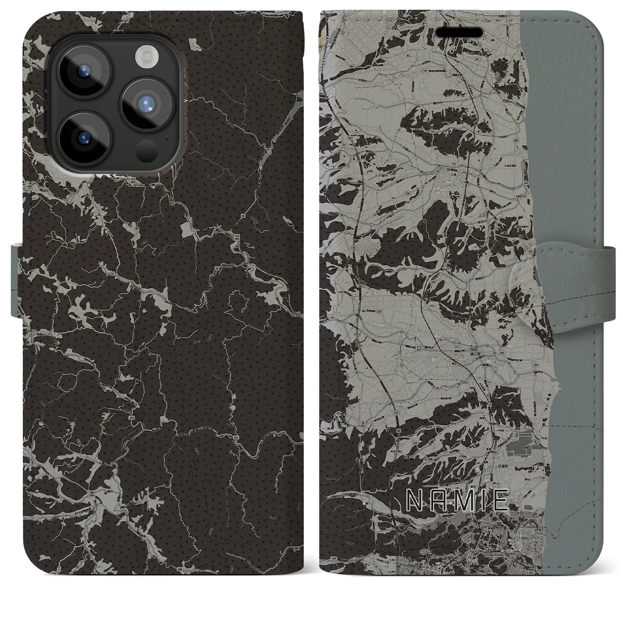 【浪江(福島県)】地図柄iPhoneケース(手帳タイプ)