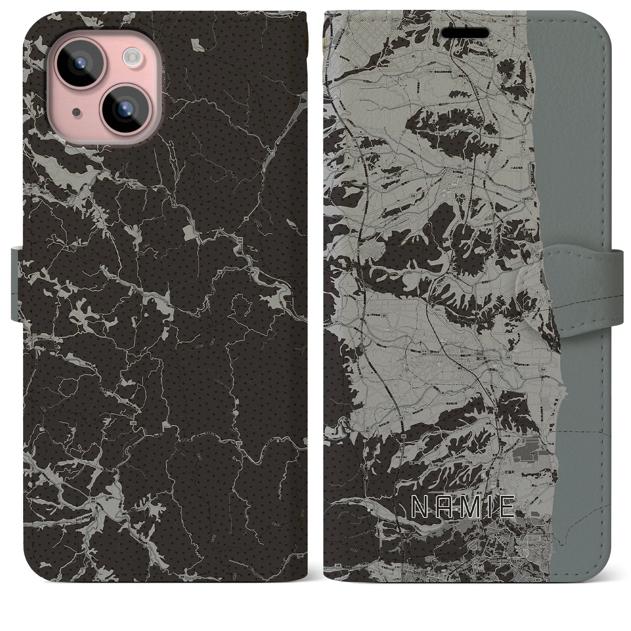 【浪江(福島県)】地図柄iPhoneケース(手帳タイプ)