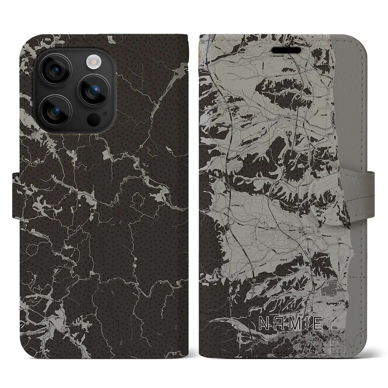 【浪江(福島県)】地図柄iPhoneケース(手帳タイプ)