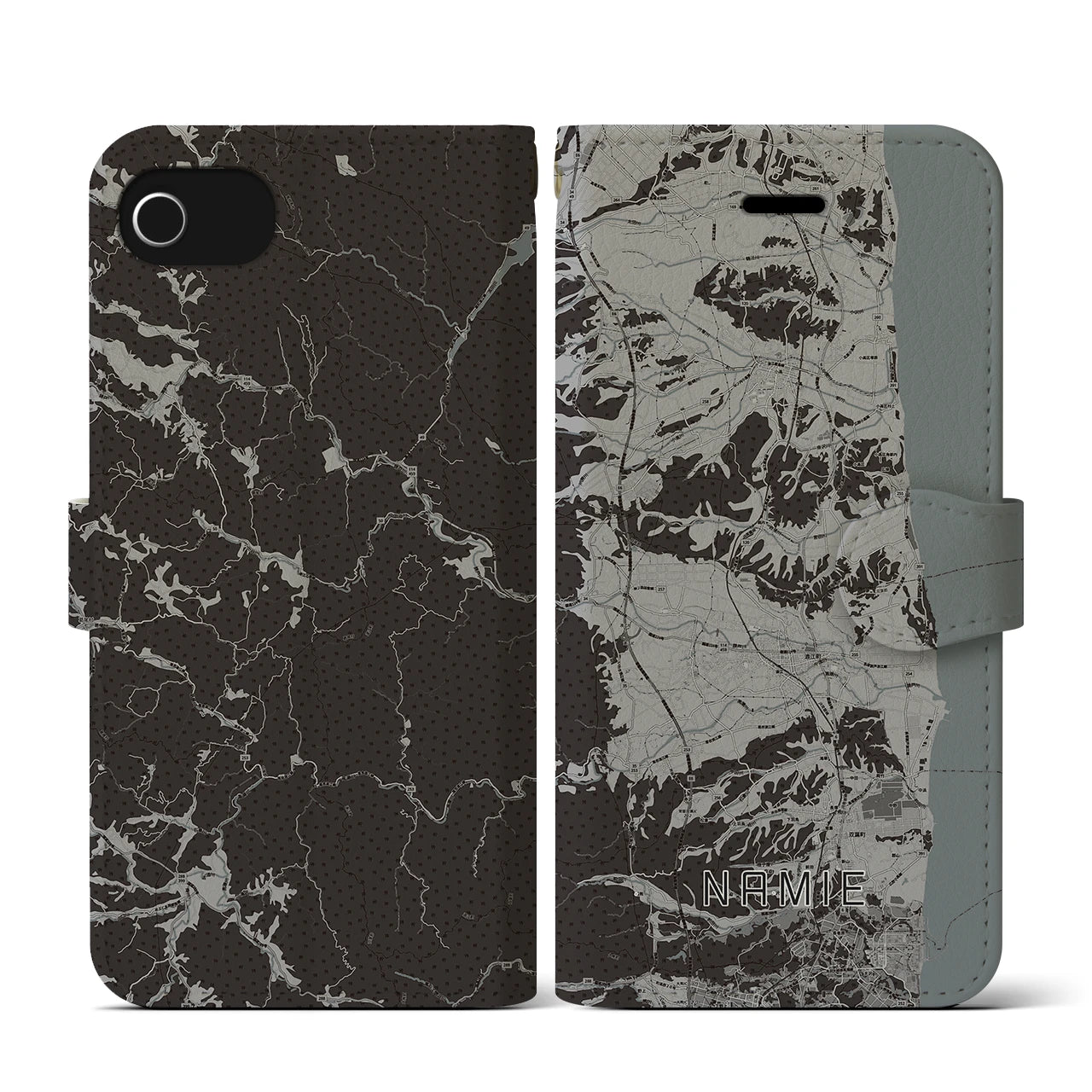 【浪江(福島県)】地図柄iPhoneケース(手帳タイプ)