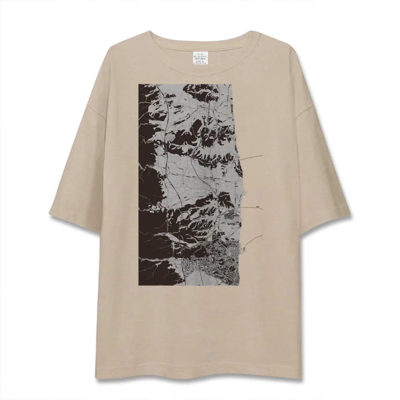【浪江(福島県)】地図柄ビッグシルエットTシャツ