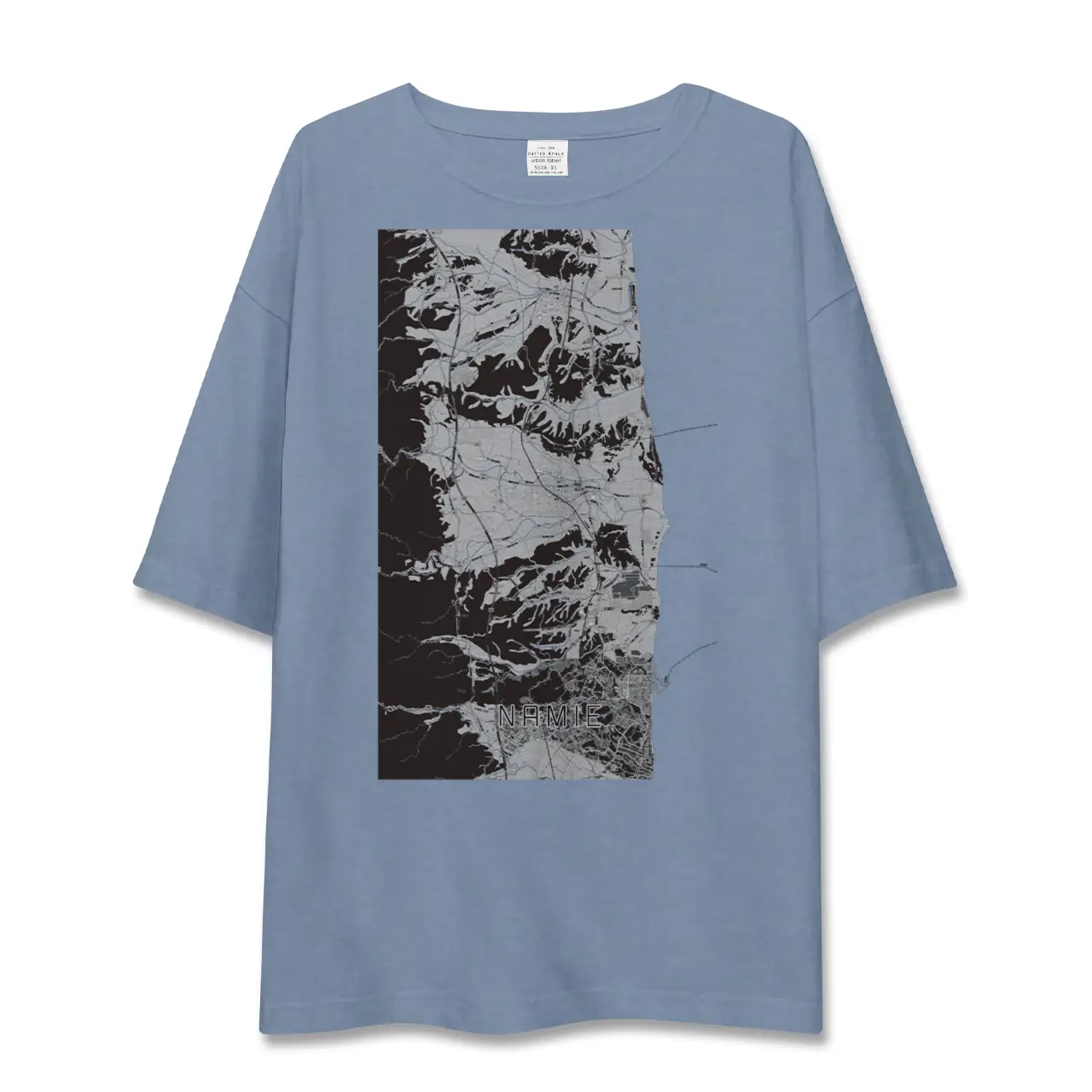 【浪江(福島県)】地図柄ビッグシルエットTシャツ