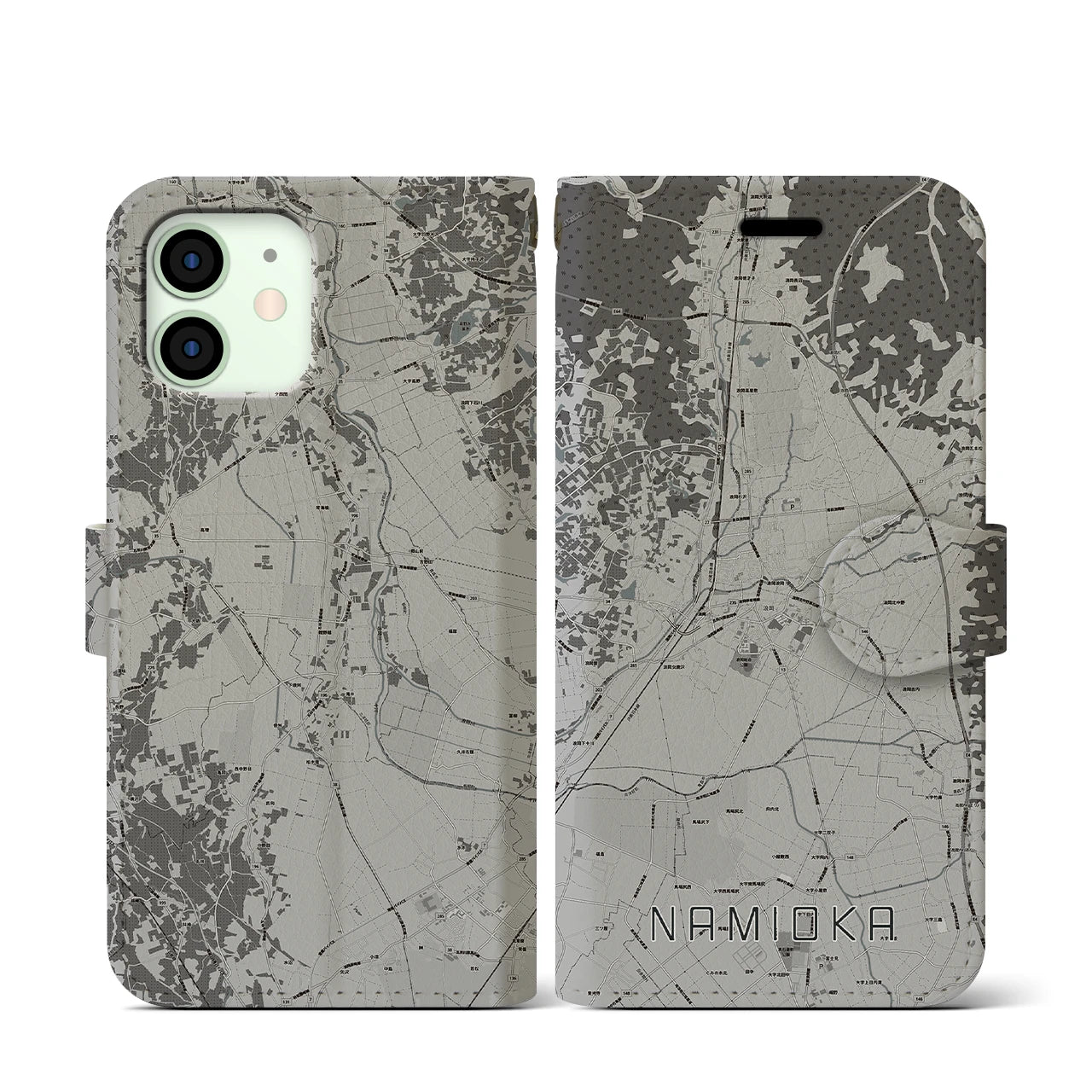 【浪岡(青森県)】地図柄iPhoneケース(手帳タイプ)