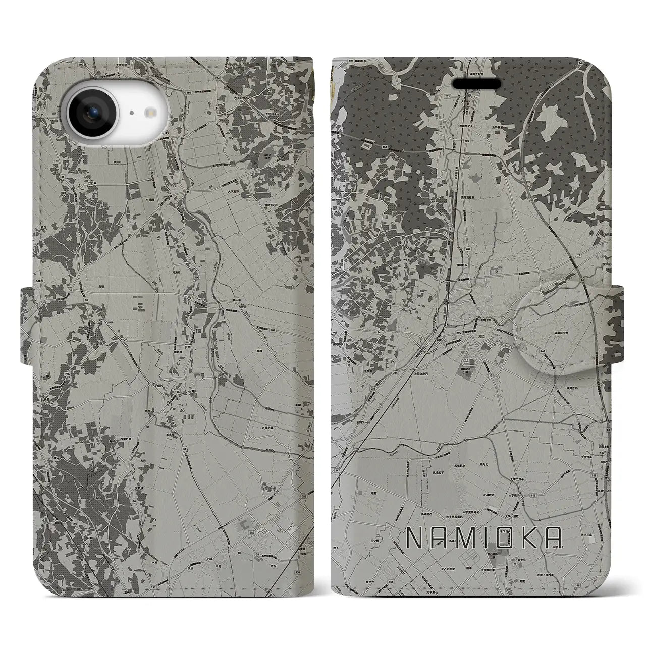 【浪岡(青森県)】地図柄iPhoneケース(手帳タイプ)