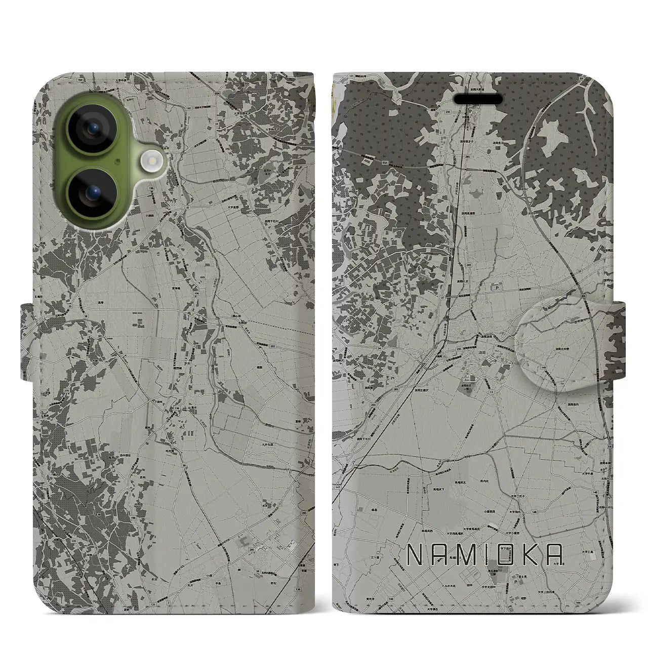 【浪岡(青森県)】地図柄iPhoneケース(手帳タイプ)