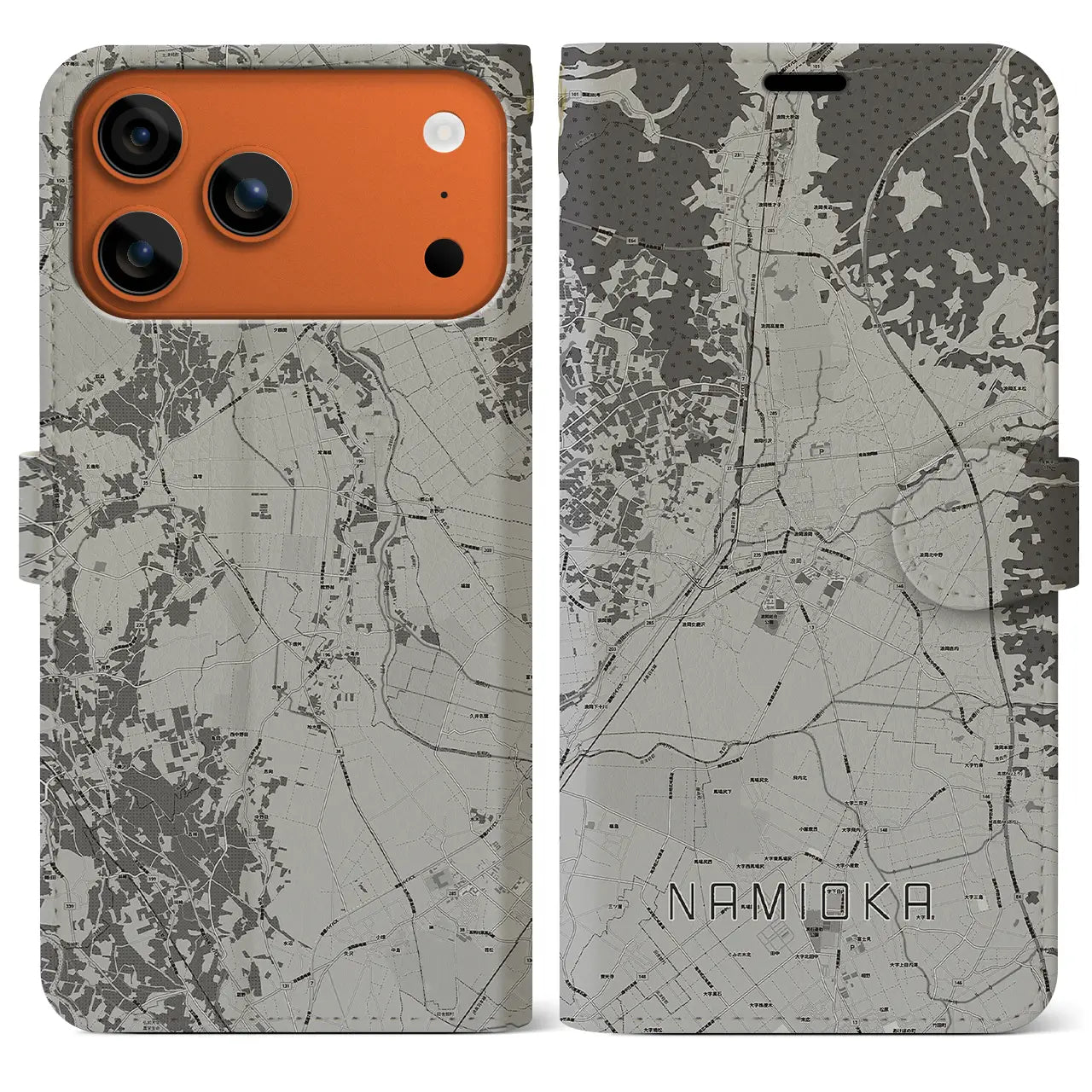 【浪岡(青森県)】地図柄iPhoneケース(手帳タイプ)