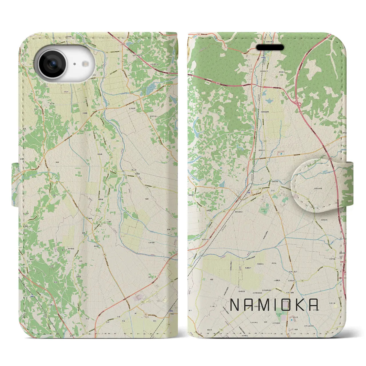 【浪岡(青森県)】地図柄iPhoneケース(手帳タイプ)