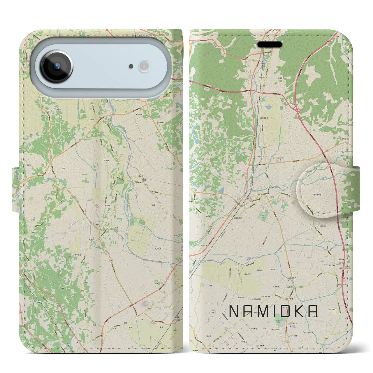 【浪岡(青森県)】地図柄iPhoneケース(手帳タイプ)