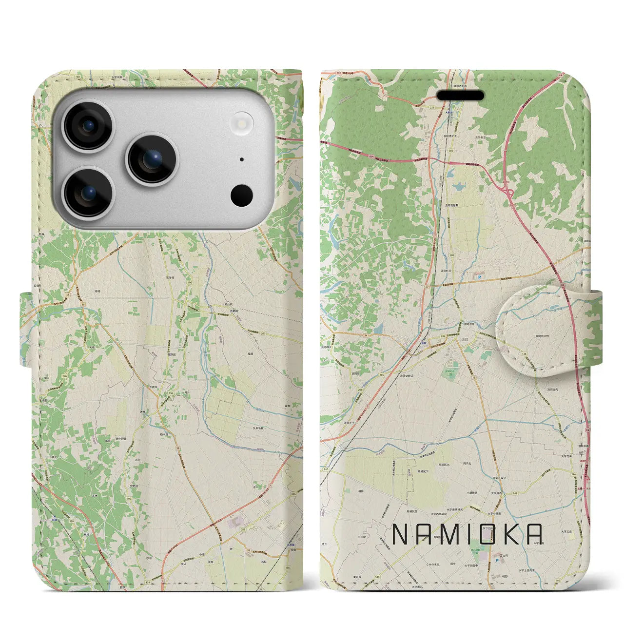 【浪岡(青森県)】地図柄iPhoneケース(手帳タイプ)