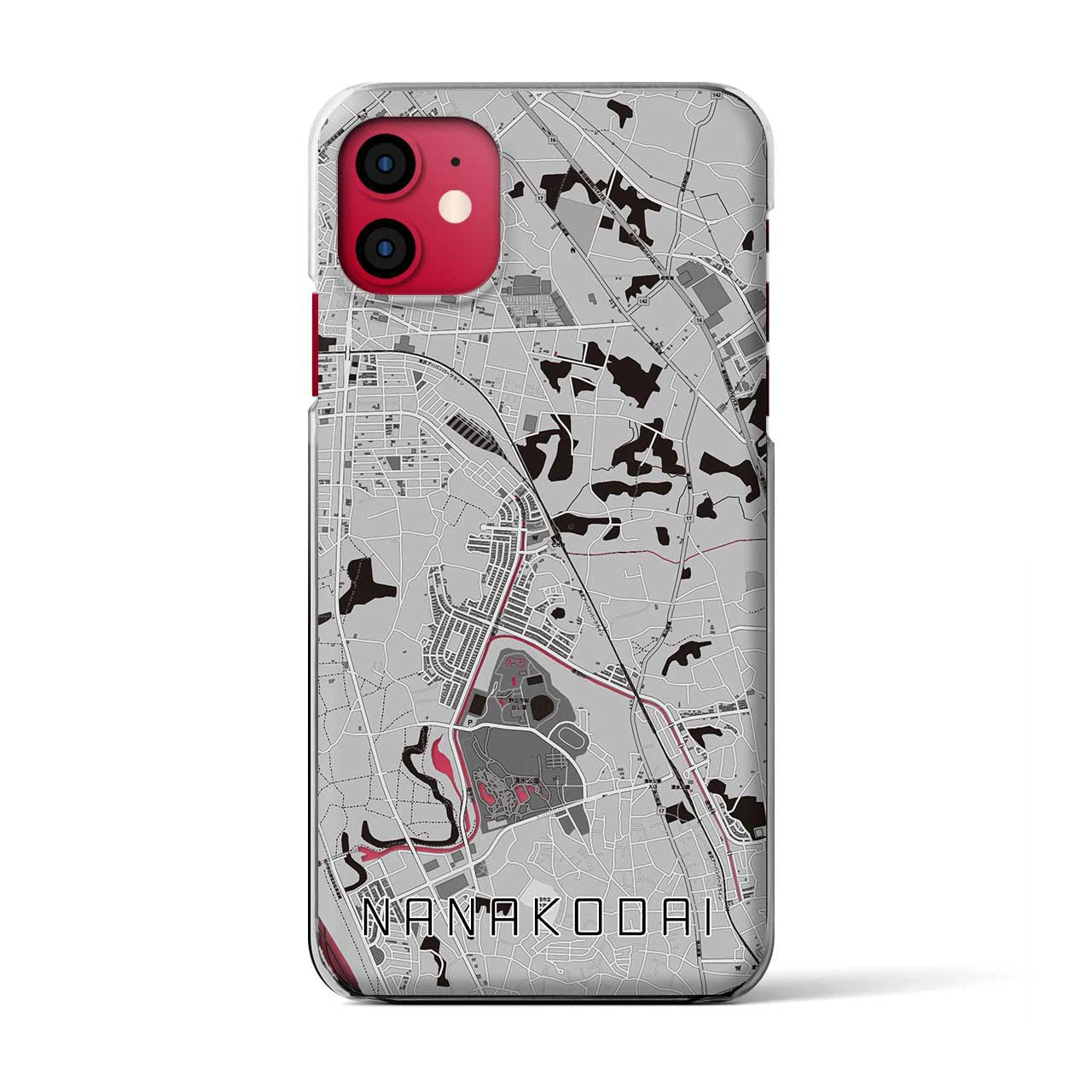 【七光台(千葉県)】地図柄iPhoneケース(クリアタイプ)