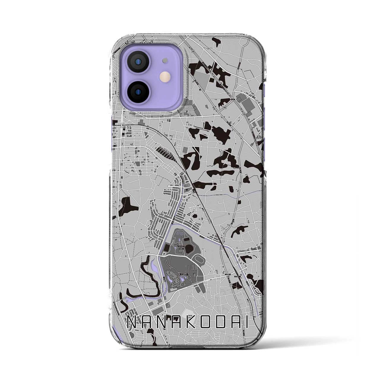 【七光台(千葉県)】地図柄iPhoneケース(クリアタイプ)