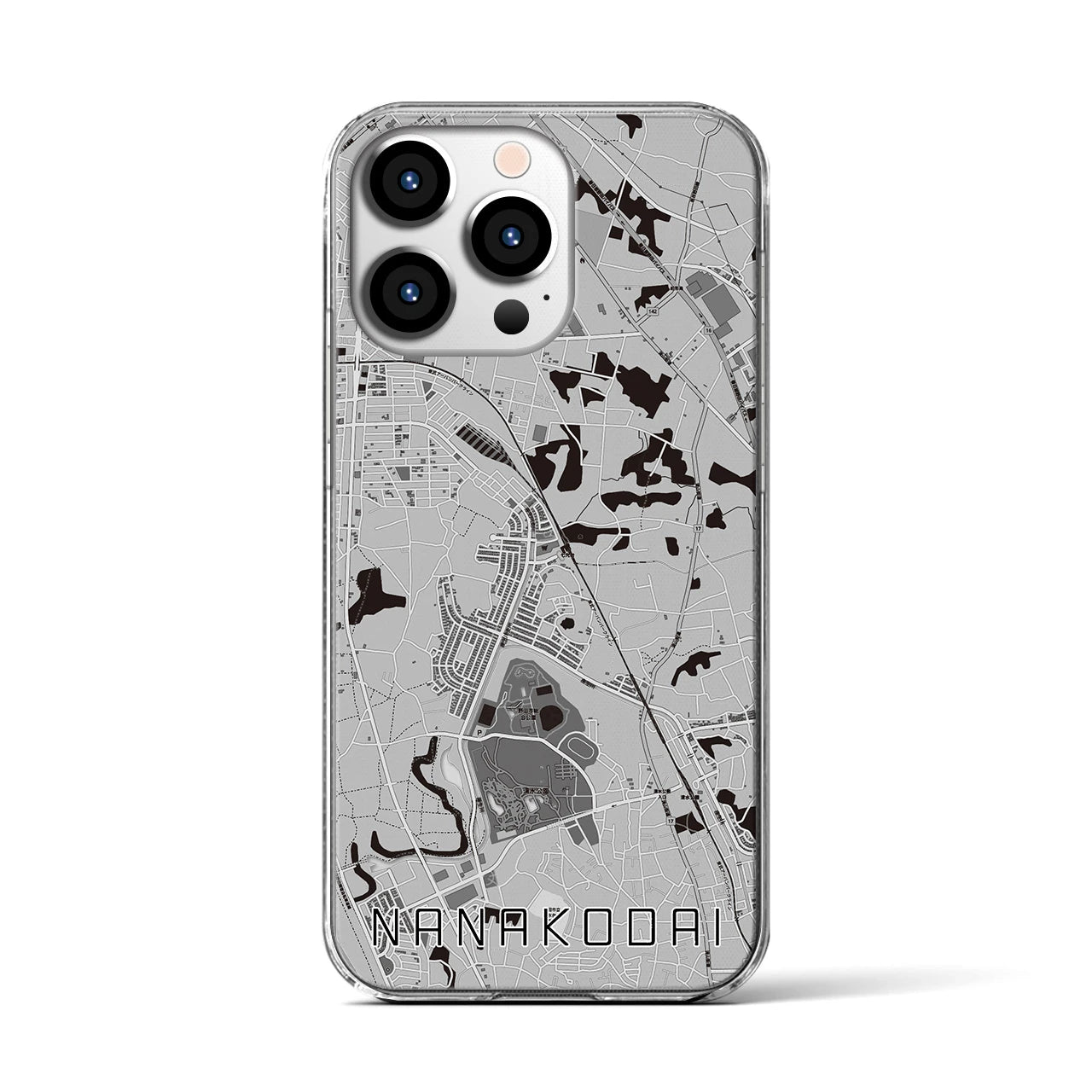 【七光台(千葉県)】地図柄iPhoneケース(クリアタイプ)