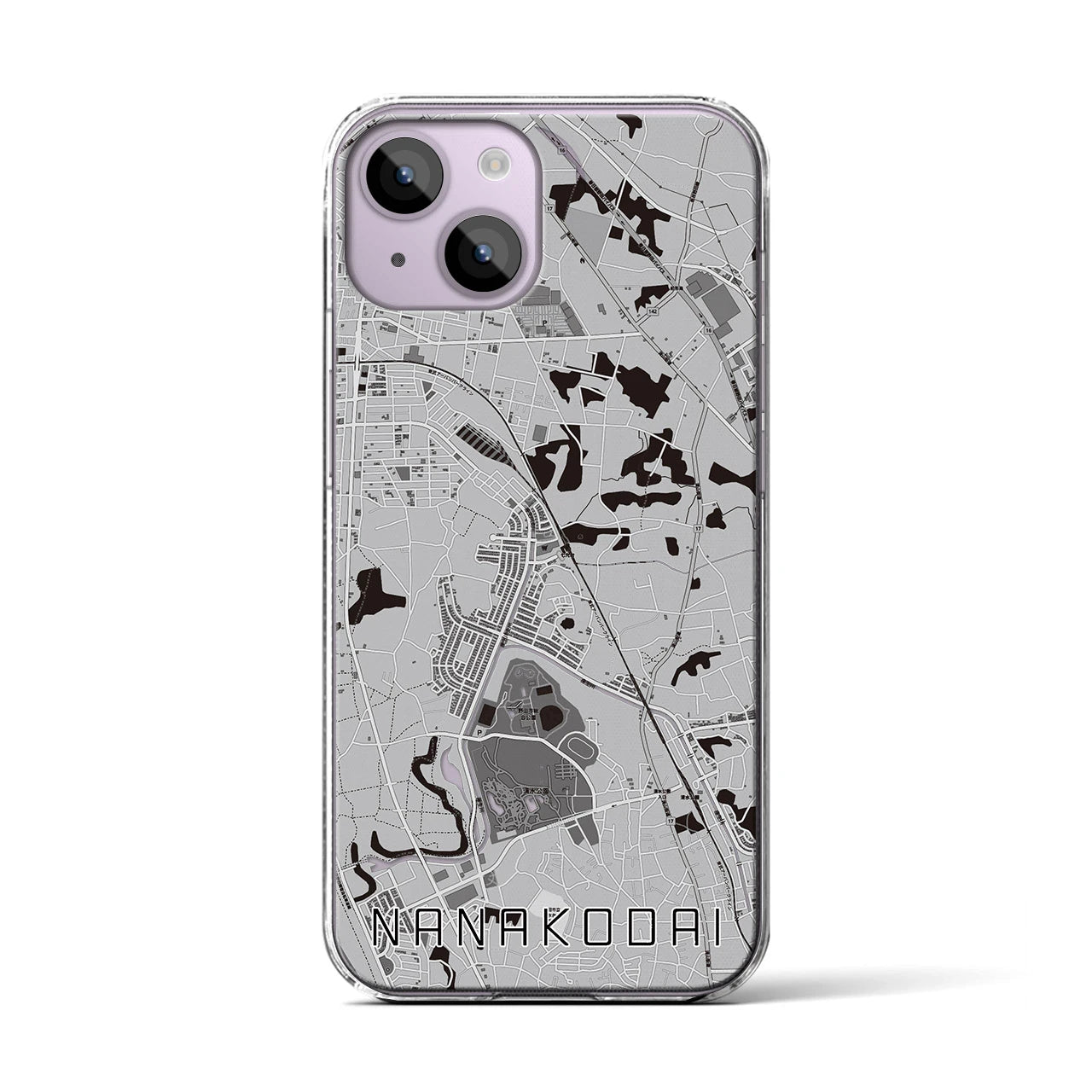 【七光台(千葉県)】地図柄iPhoneケース(クリアタイプ)