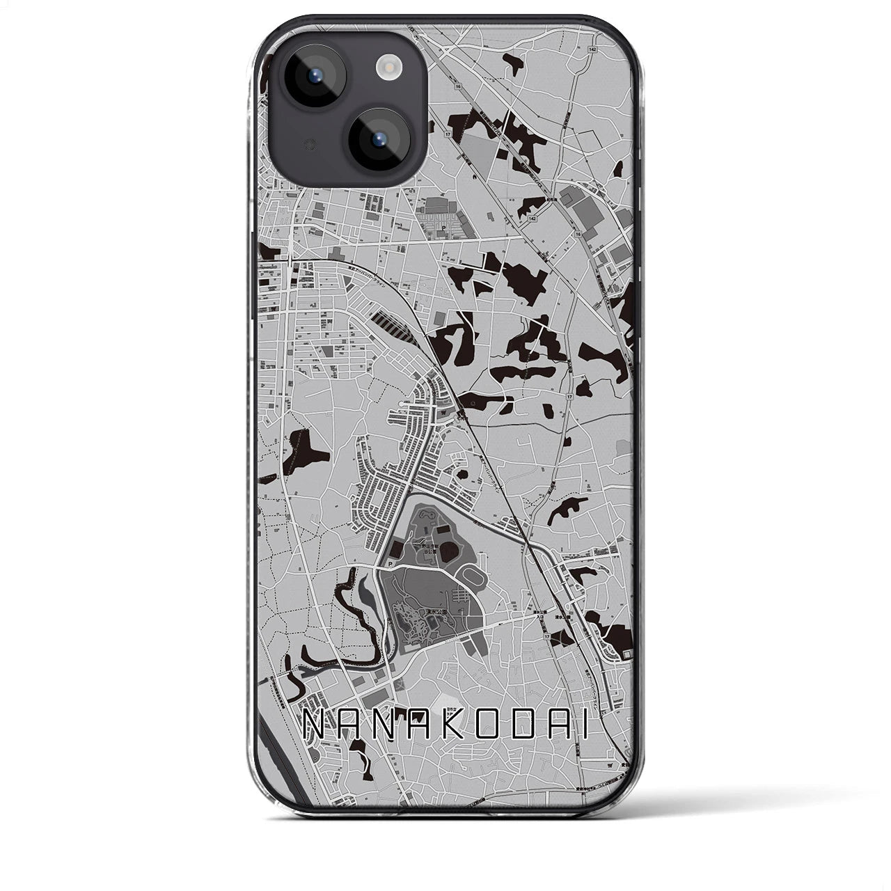 【七光台(千葉県)】地図柄iPhoneケース(クリアタイプ)