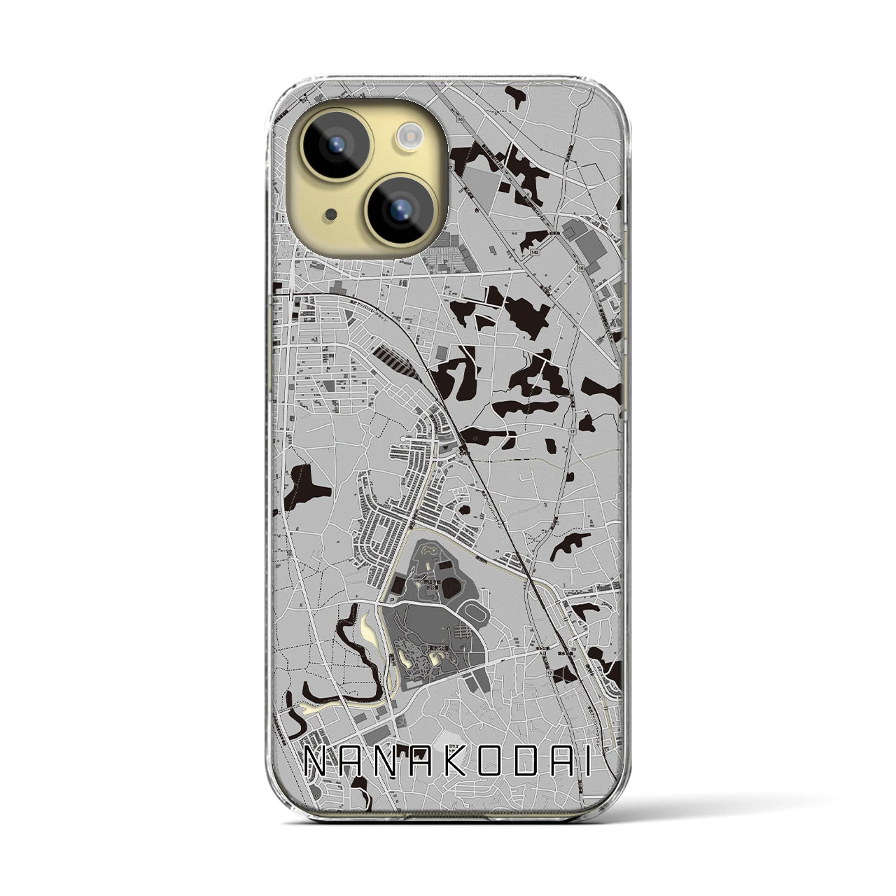 【七光台(千葉県)】地図柄iPhoneケース(クリアタイプ)