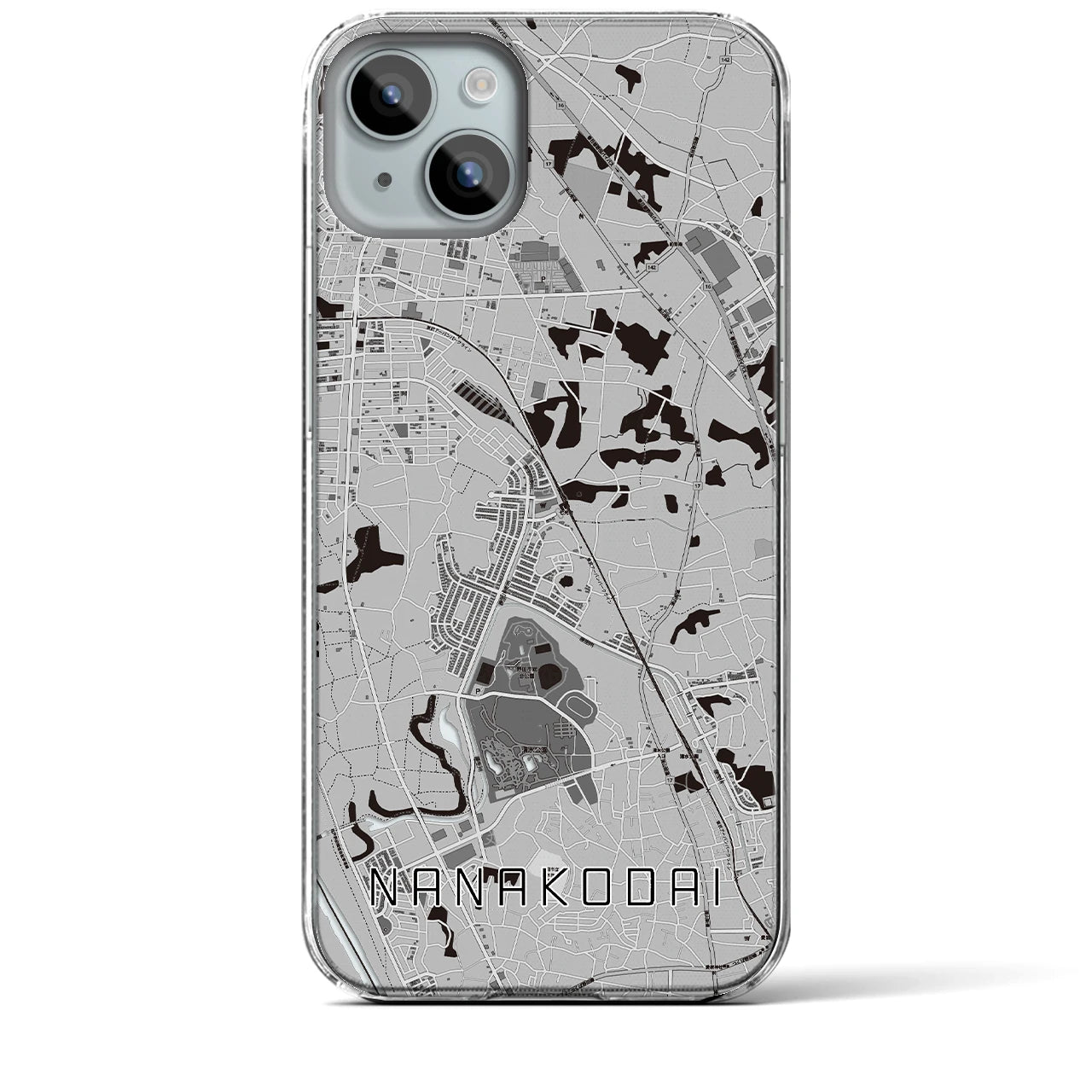 【七光台(千葉県)】地図柄iPhoneケース(クリアタイプ)