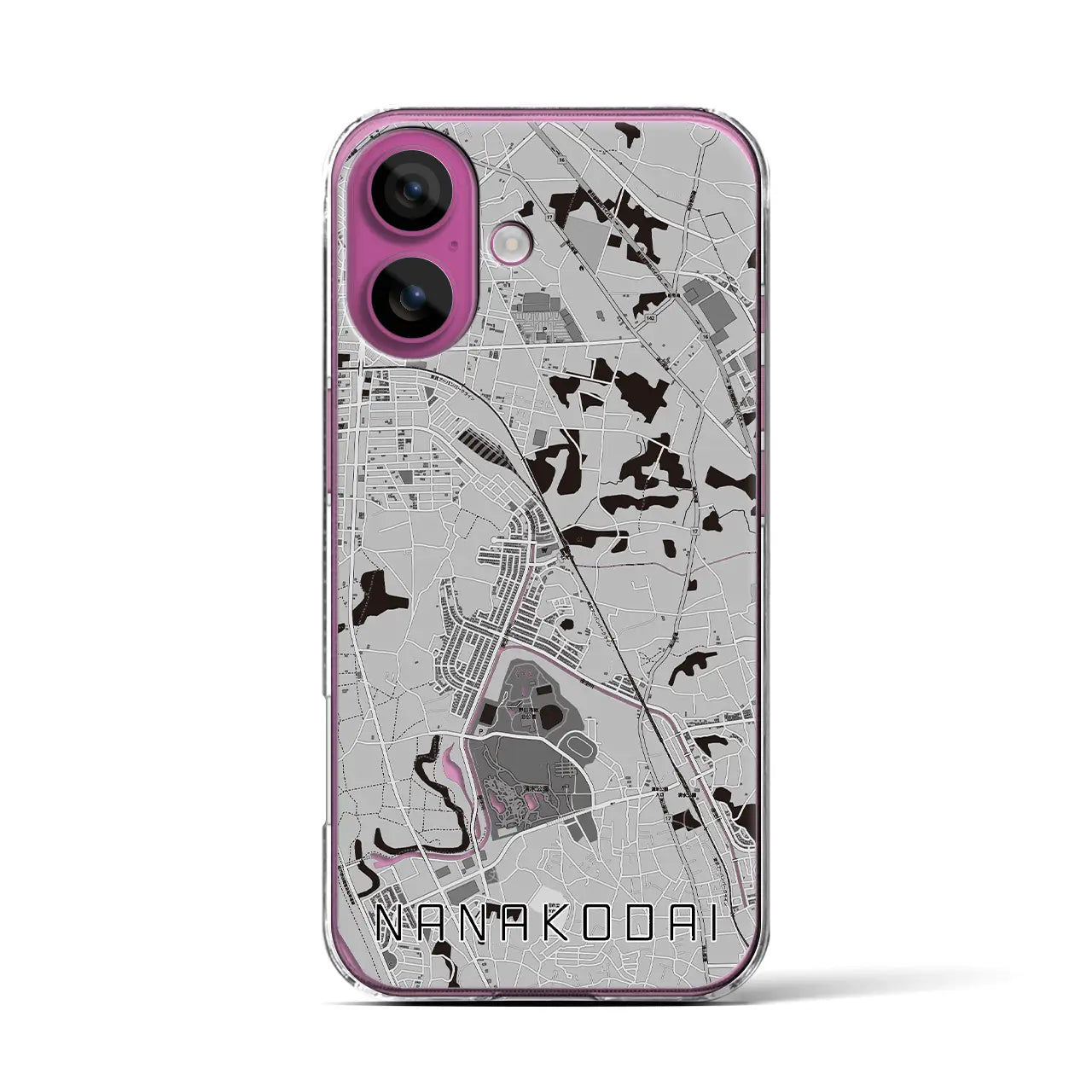 【七光台(千葉県)】地図柄iPhoneケース(クリアタイプ)