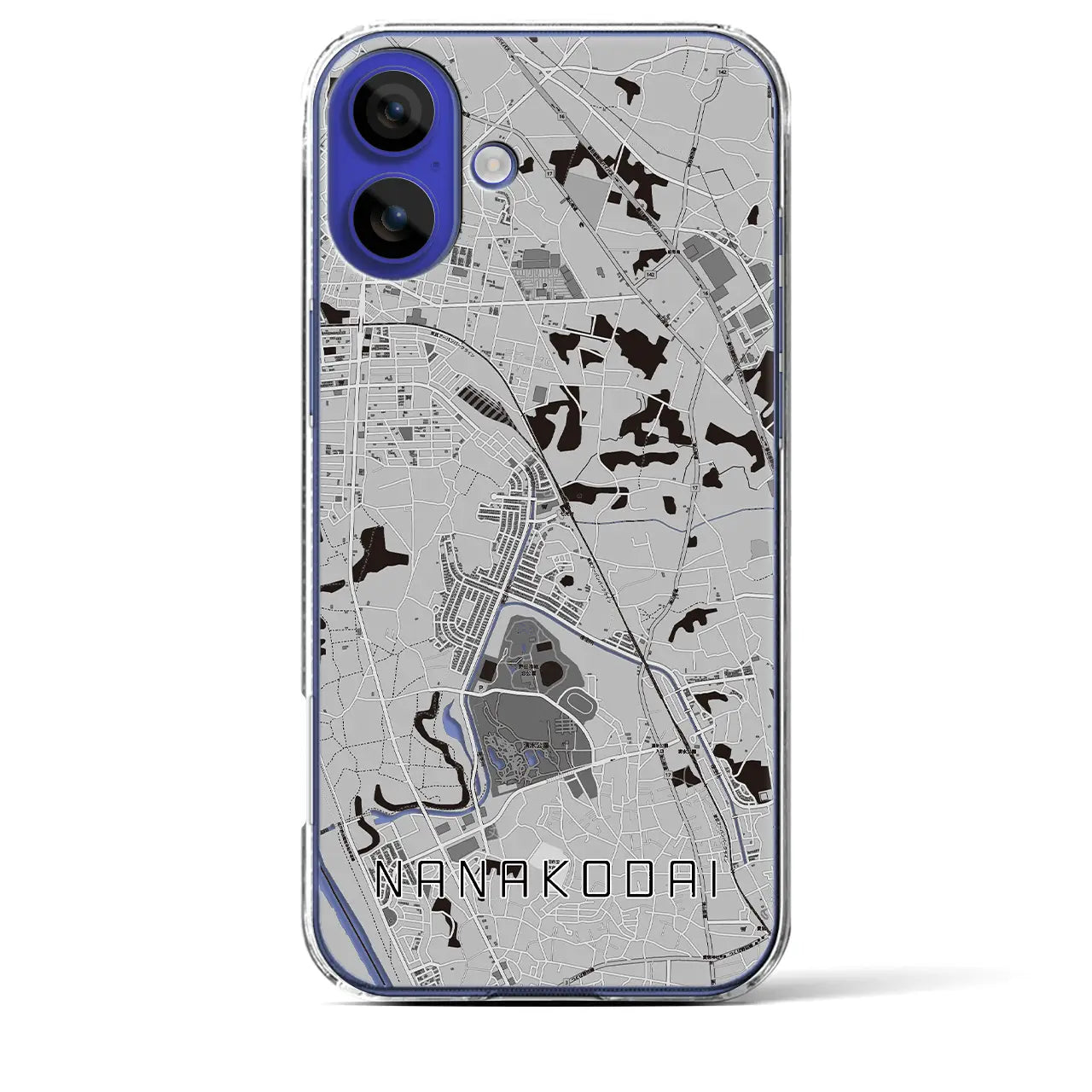 【七光台(千葉県)】地図柄iPhoneケース(クリアタイプ)