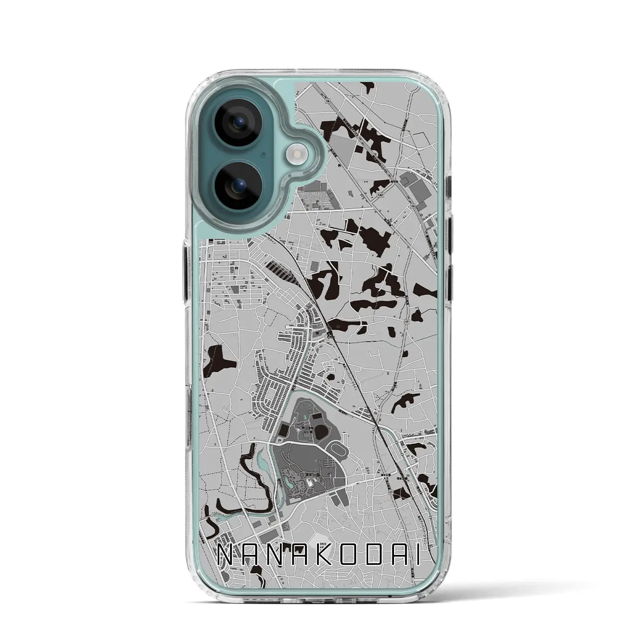 【七光台(千葉県)】地図柄iPhoneケース(MagSafeタイプ)モノトーン・iPhone 16 Pro 用