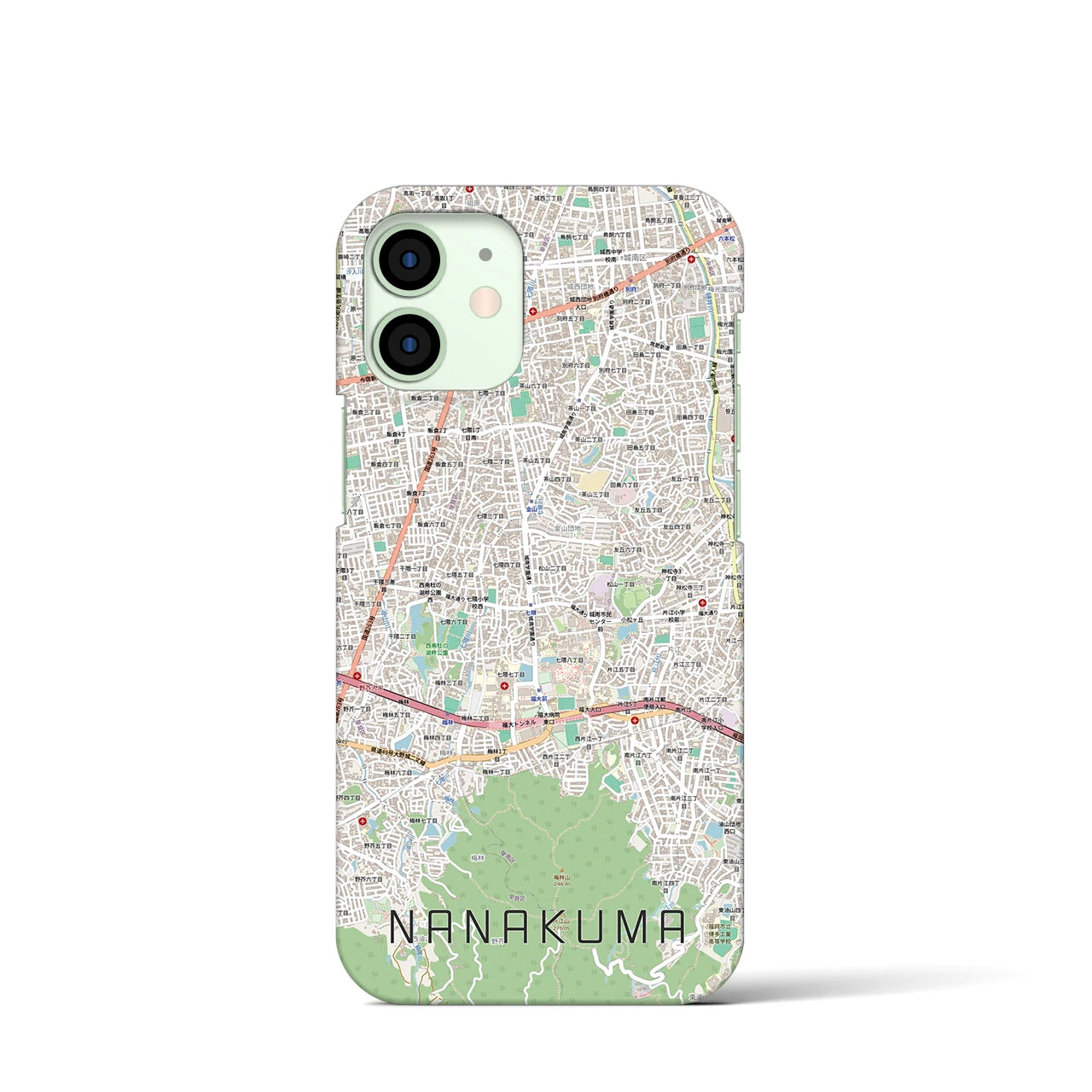 【七隈(福岡県)】地図柄iPhoneケース(バックカバータイプ)