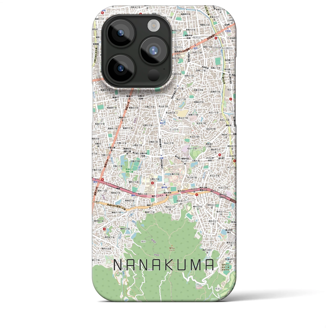 【七隈(福岡県)】地図柄iPhoneケース(バックカバータイプ)