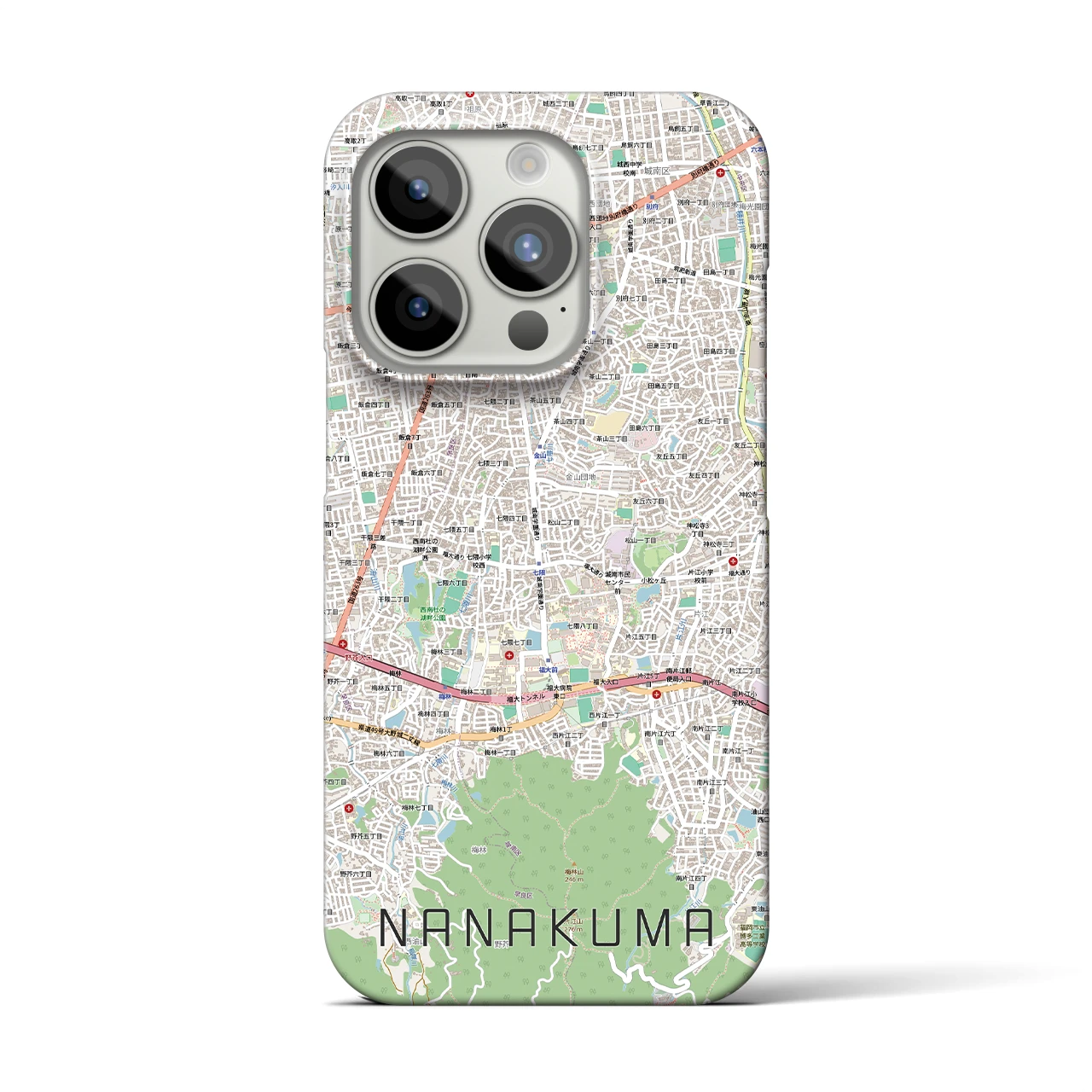 【七隈(福岡県)】地図柄iPhoneケース(バックカバータイプ)