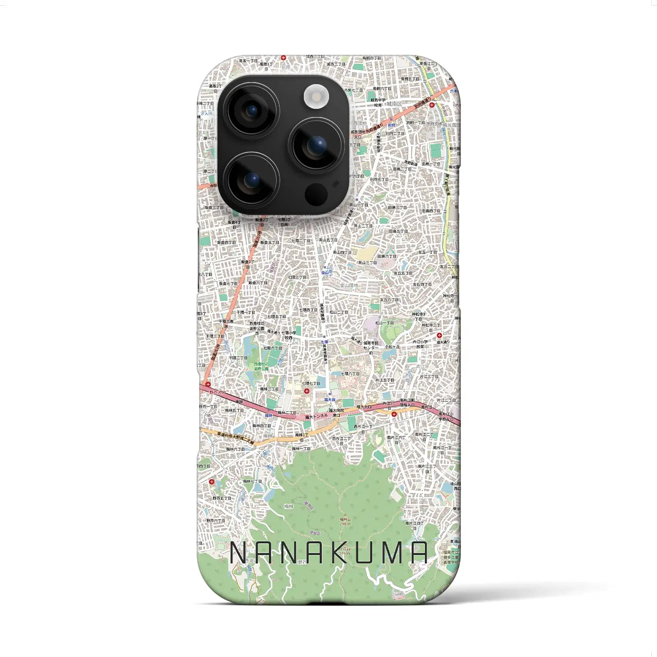【七隈(福岡県)】地図柄iPhoneケース(バックカバータイプ)