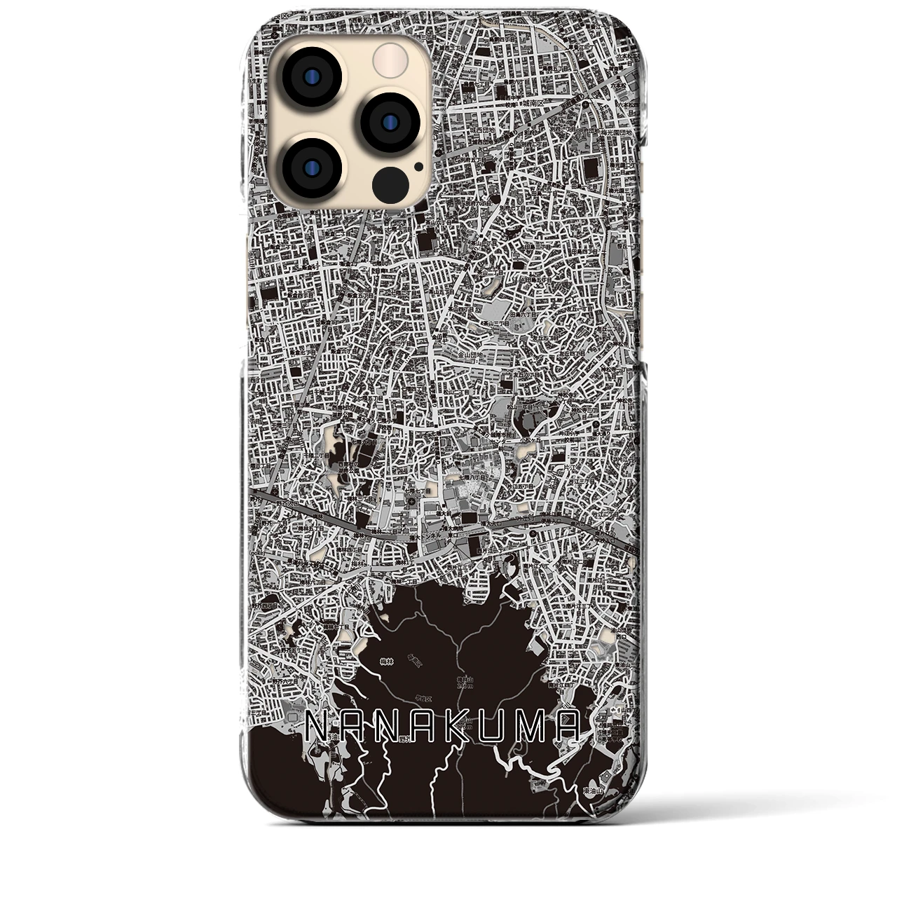 【七隈(福岡県)】地図柄iPhoneケース(クリアタイプ)