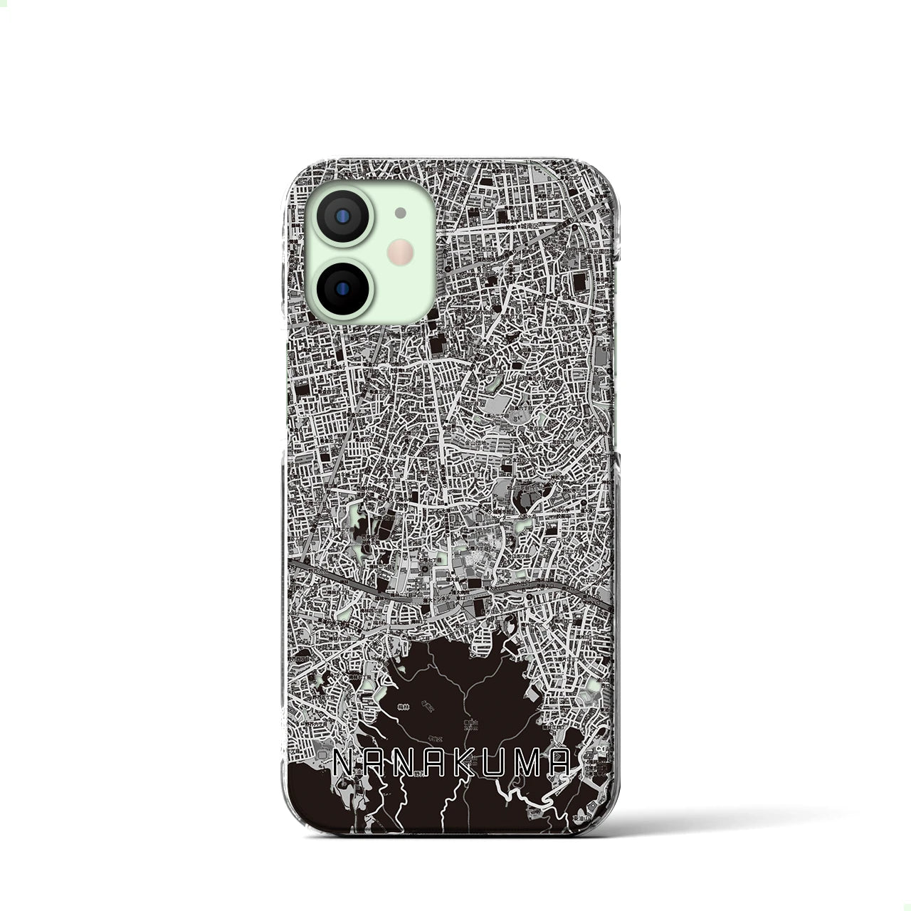 【七隈(福岡県)】地図柄iPhoneケース(クリアタイプ)