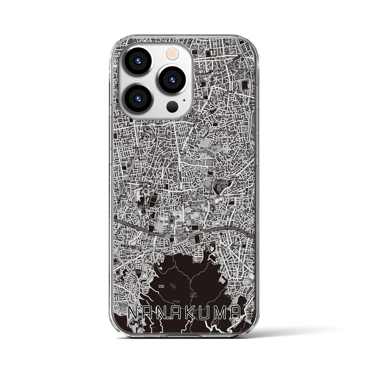 【七隈(福岡県)】地図柄iPhoneケース(クリアタイプ)