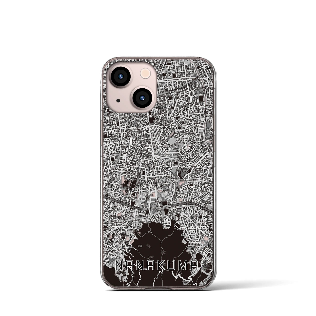 【七隈(福岡県)】地図柄iPhoneケース(クリアタイプ)