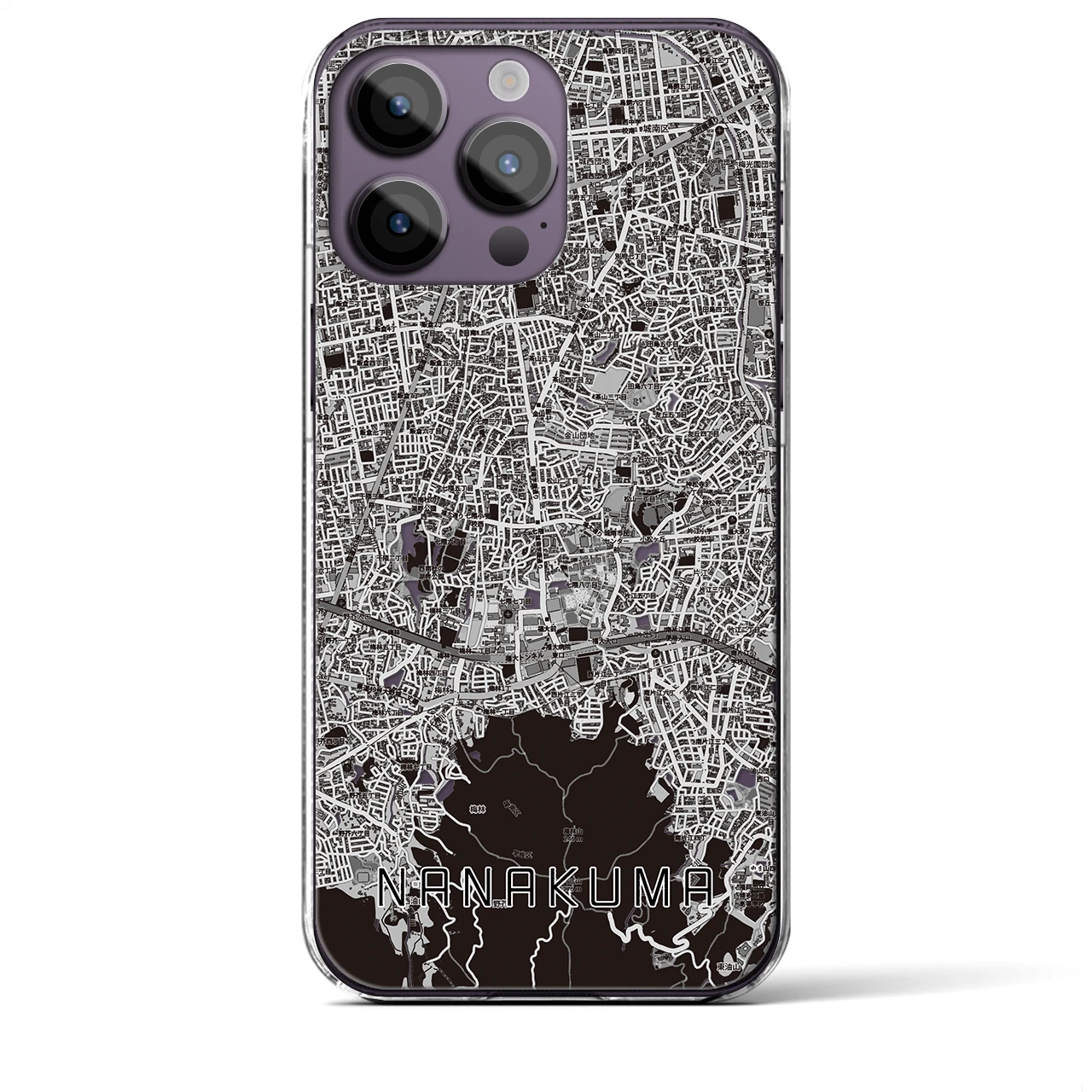 【七隈(福岡県)】地図柄iPhoneケース(クリアタイプ)