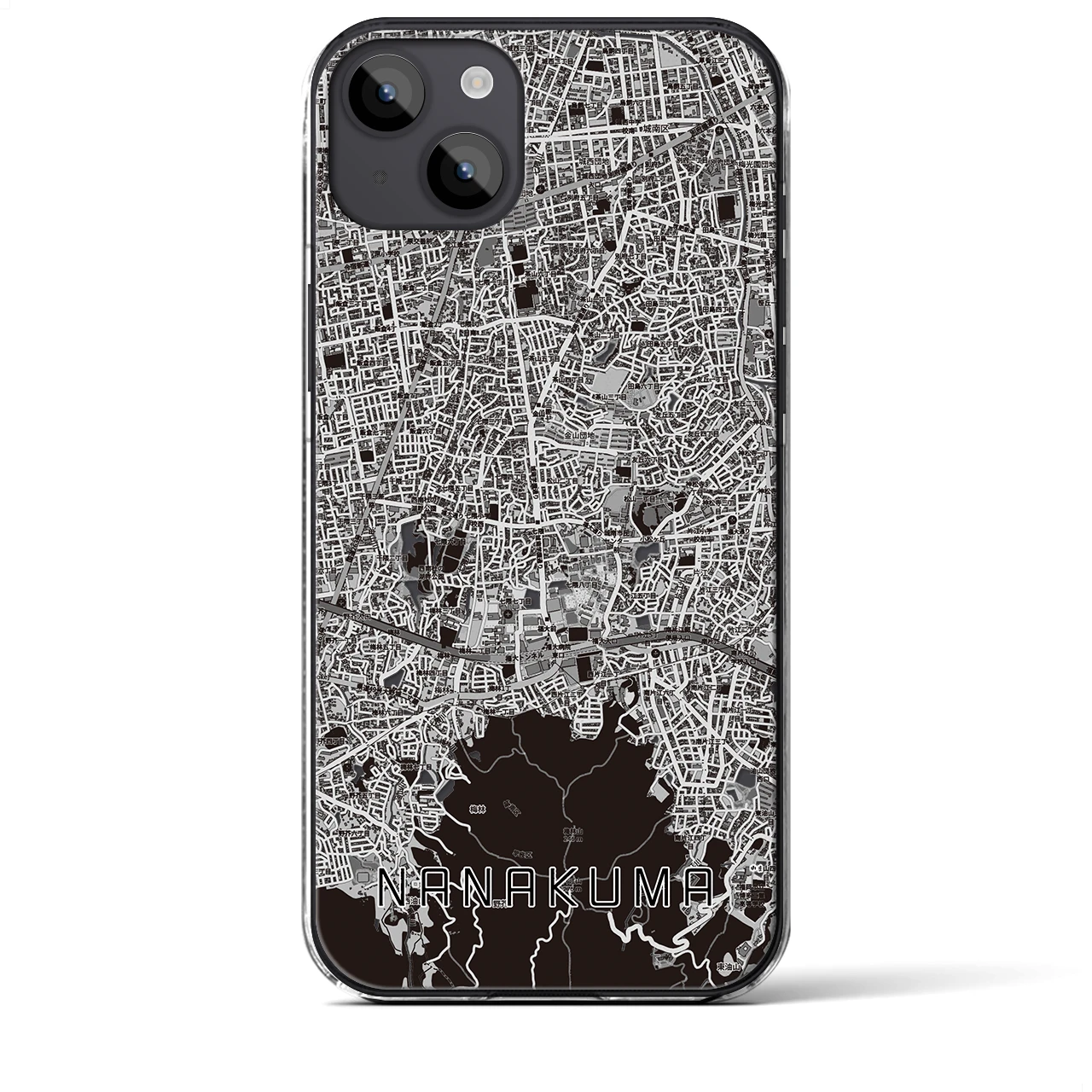 【七隈(福岡県)】地図柄iPhoneケース(クリアタイプ)