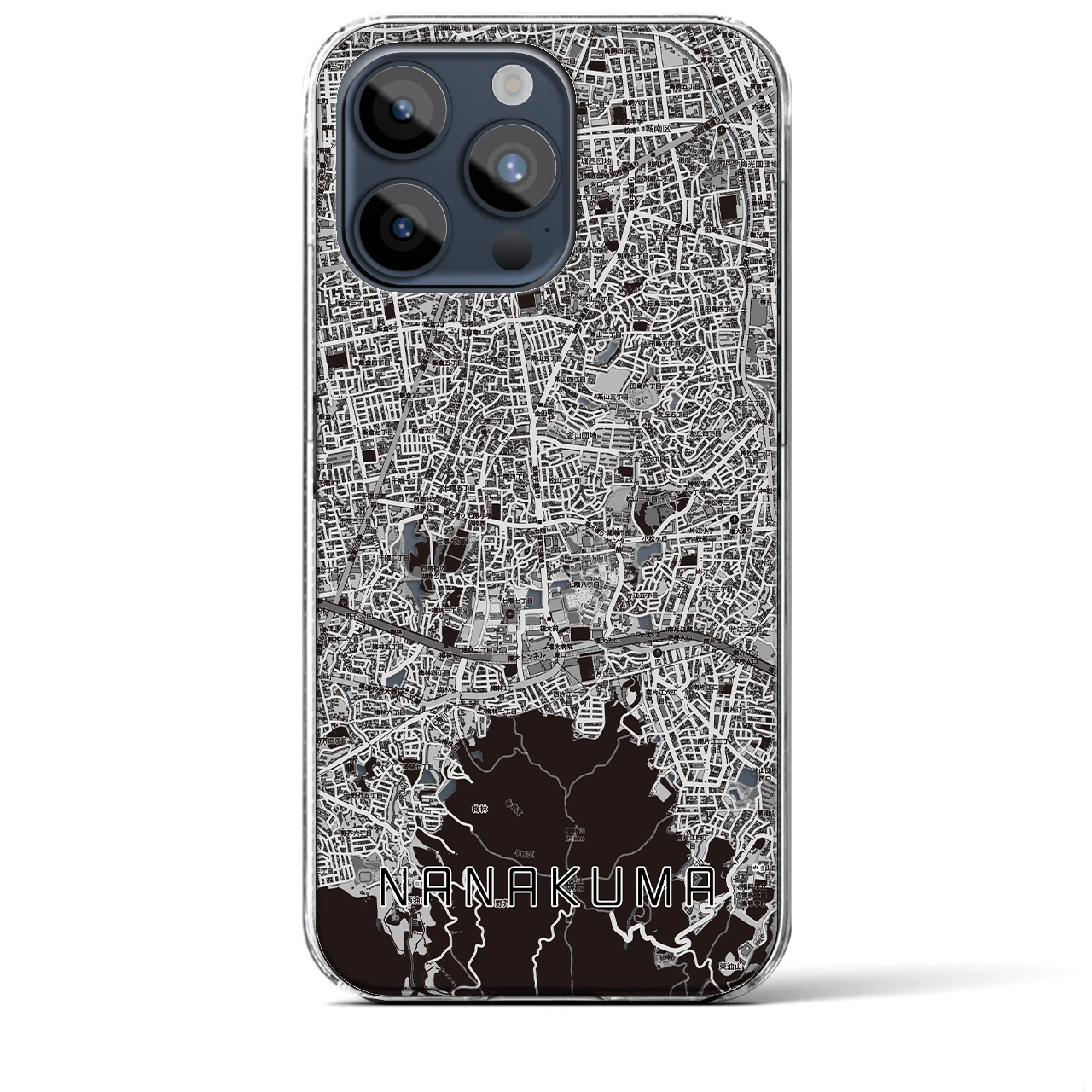 【七隈(福岡県)】地図柄iPhoneケース(クリアタイプ)