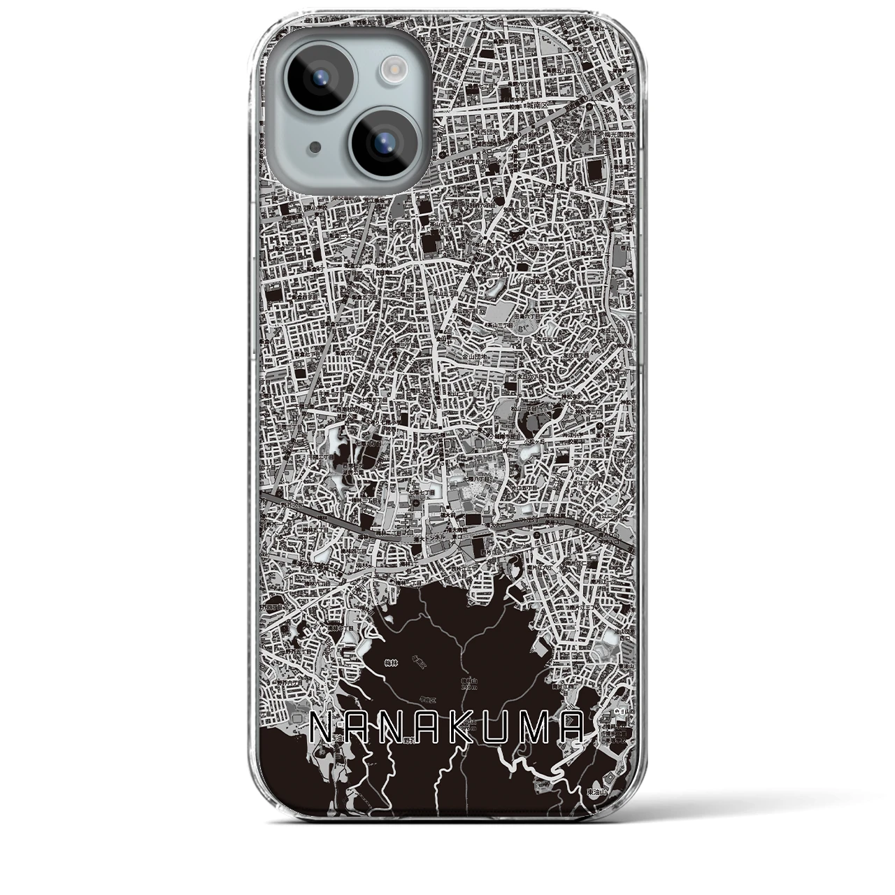 【七隈(福岡県)】地図柄iPhoneケース(クリアタイプ)