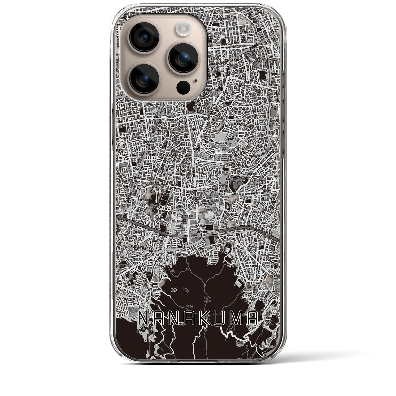 【七隈(福岡県)】地図柄iPhoneケース(クリアタイプ)