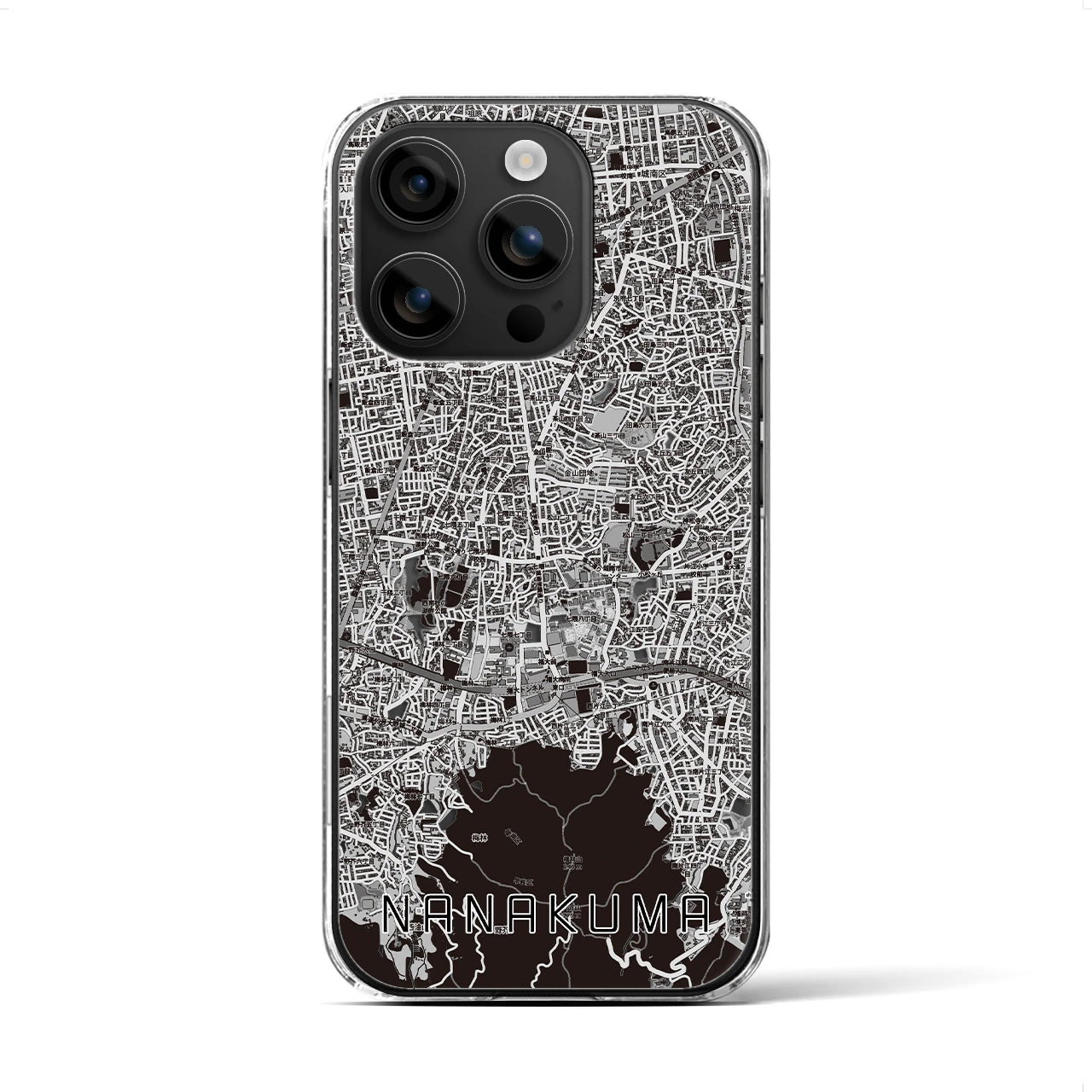 【七隈(福岡県)】地図柄iPhoneケース(クリアタイプ)